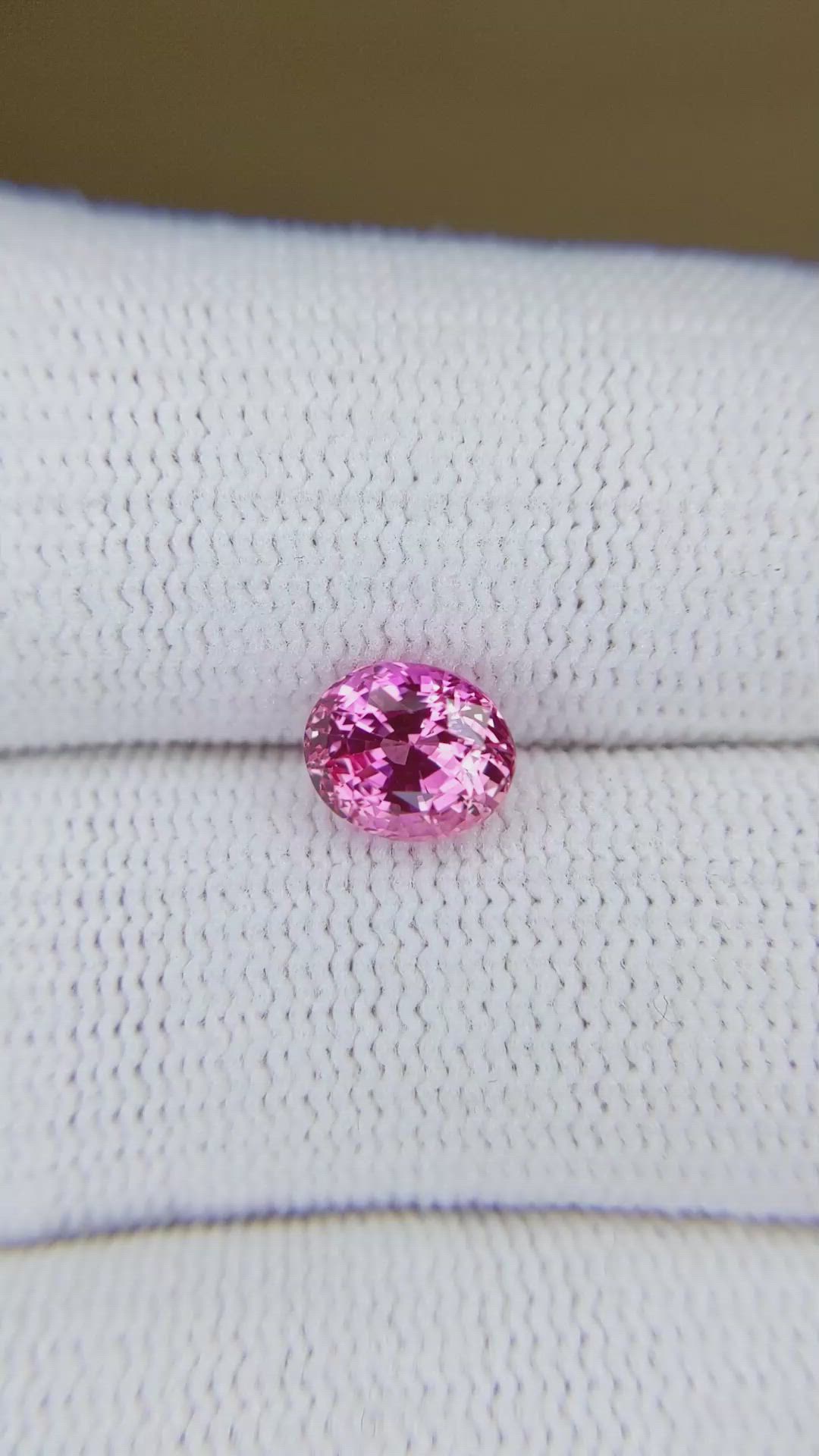 1.69 Ct. Pink Sapphire from Ceylon (Sri Lanka) Size Video