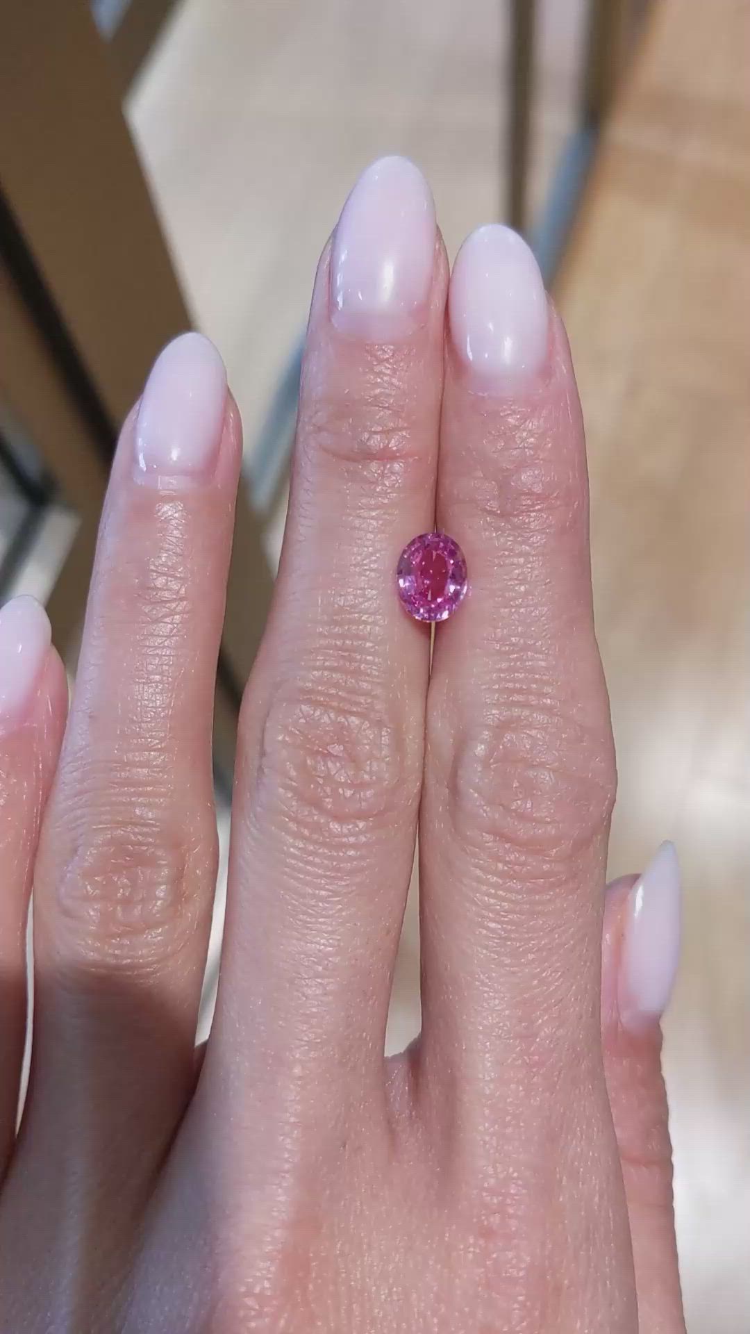 1.58 Ct. Pink Sapphire from Ceylon (Sri Lanka) Size Video