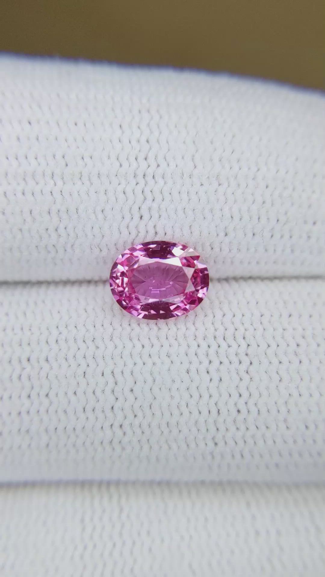 1.58 Ct. Pink Sapphire from Ceylon (Sri Lanka) Size Video