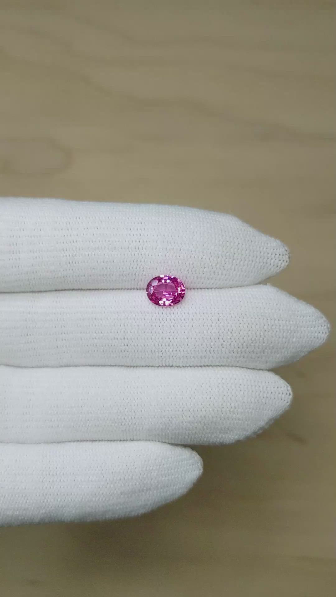 1.58 Ct. Pink Sapphire from Ceylon (Sri Lanka) Size Video
