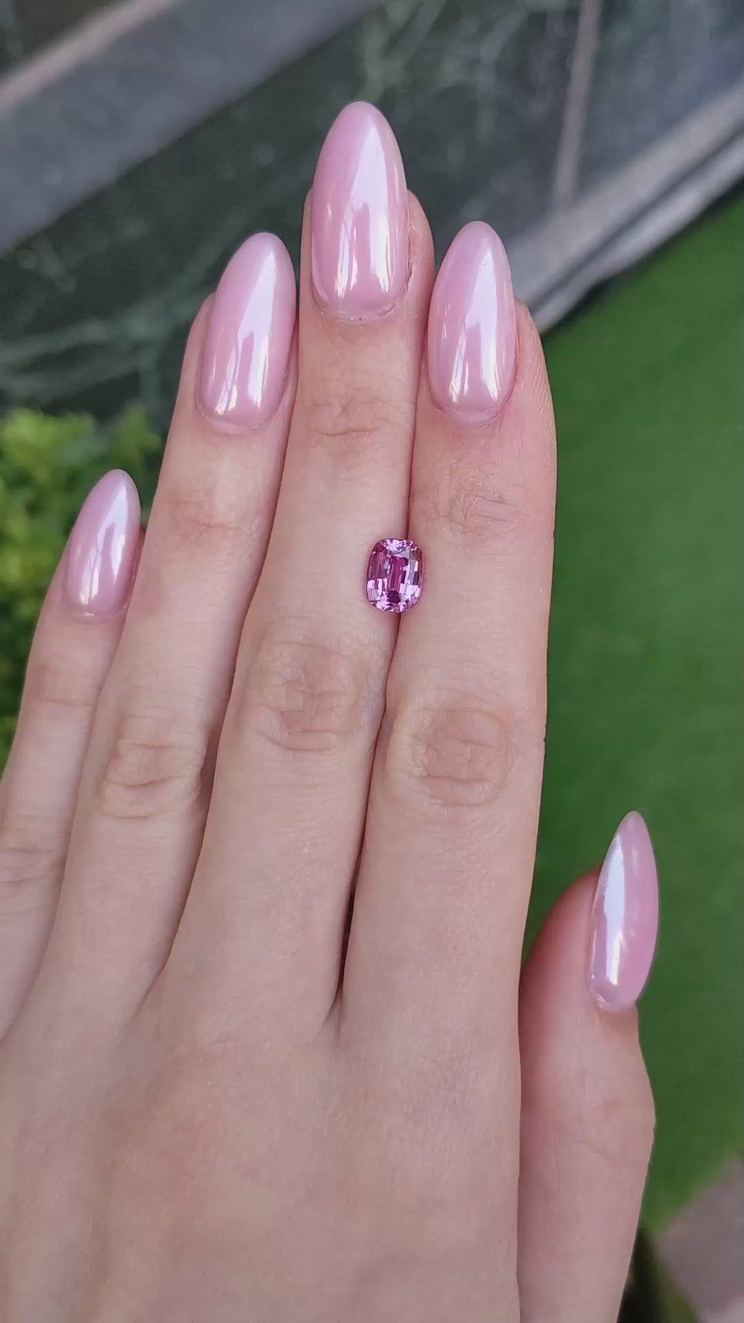 2.05 Ct. Pink Sapphire from Ceylon (Sri Lanka) Size Video