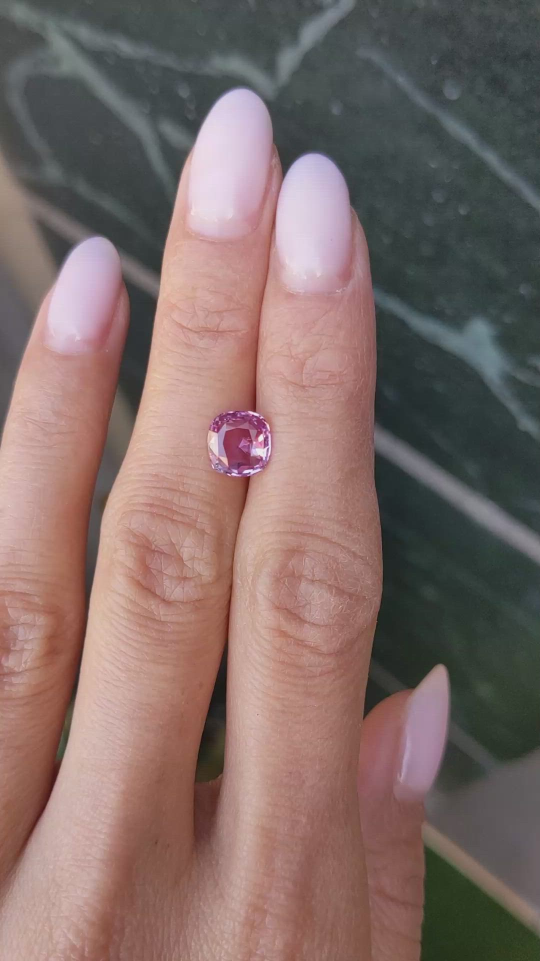 2.06 Ct. Purplish Pink Sapphire from Ceylon (Sri Lanka) Size Video