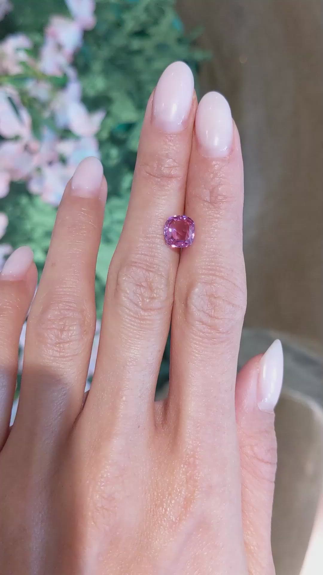 2.06 Ct. Purplish Pink Sapphire from Ceylon (Sri Lanka) Size Video