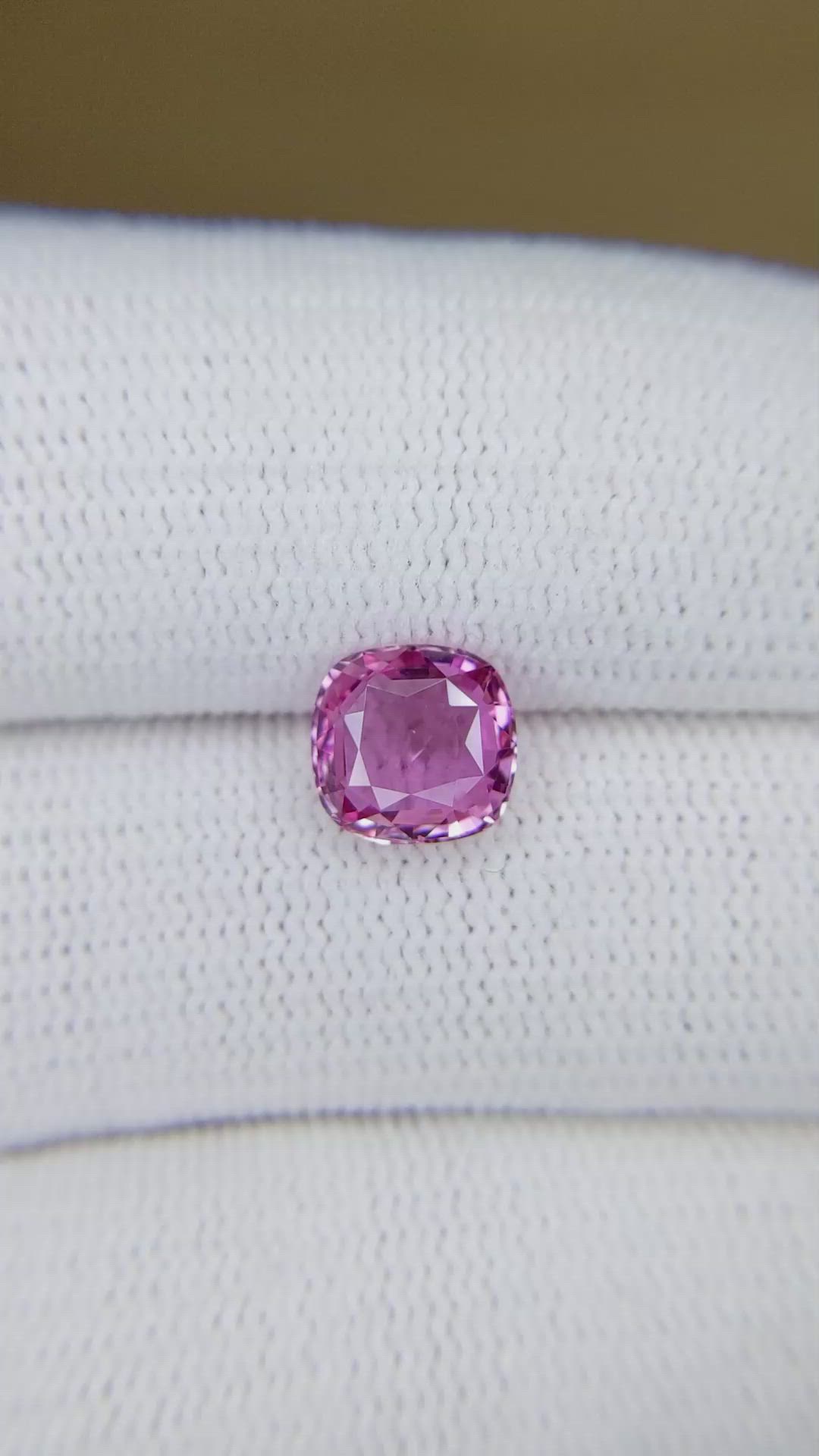 2.06 Ct. Purplish Pink Sapphire from Ceylon (Sri Lanka) Size Video