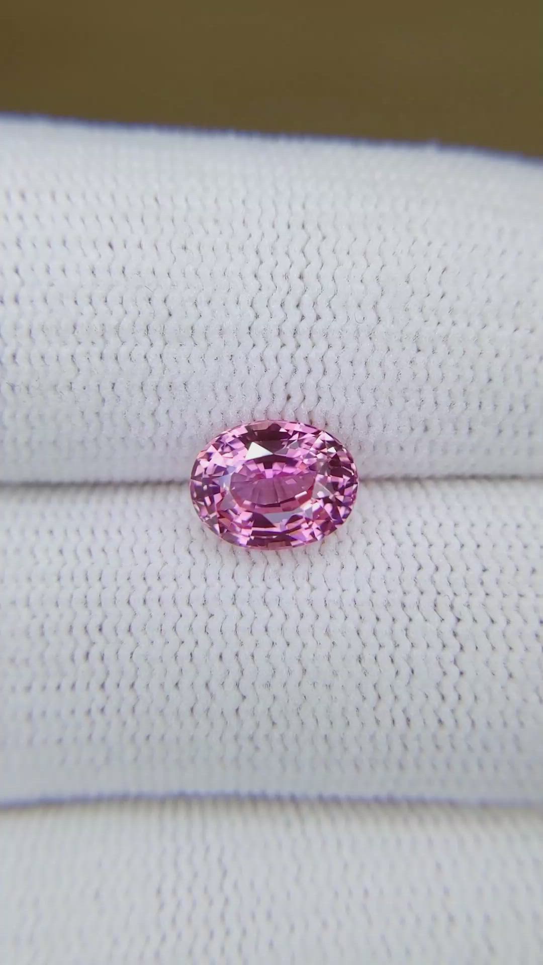 2.08 Ct. Pink Sapphire from Ceylon (Sri Lanka) Size Video