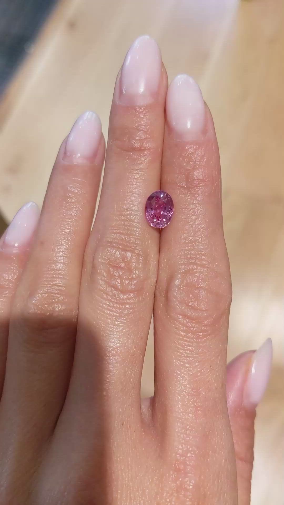 2.08 Ct. Pink Sapphire from Ceylon (Sri Lanka) Size Video