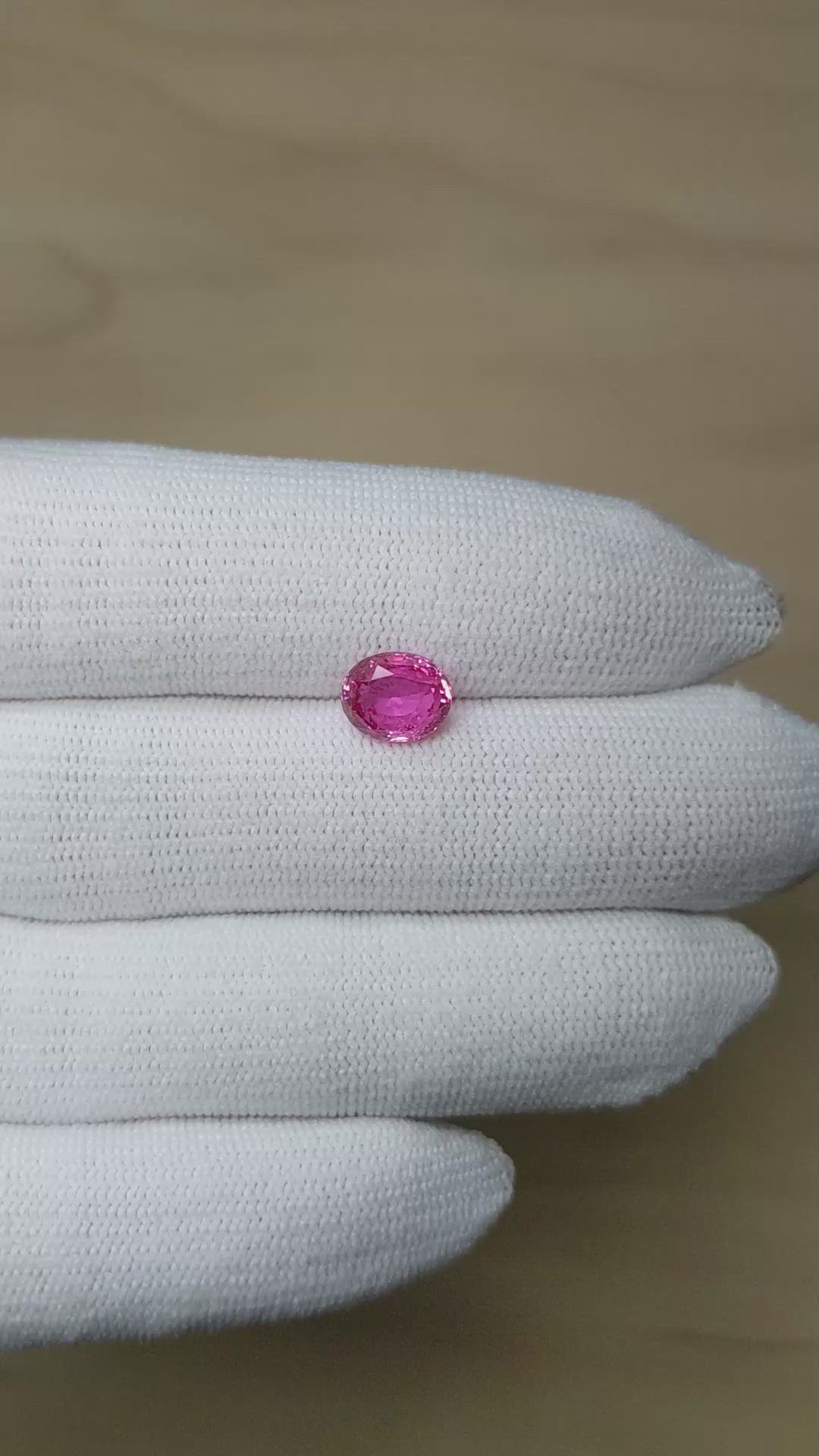 2.41 Ct. Pink Sapphire from Ceylon (Sri Lanka) Size Video