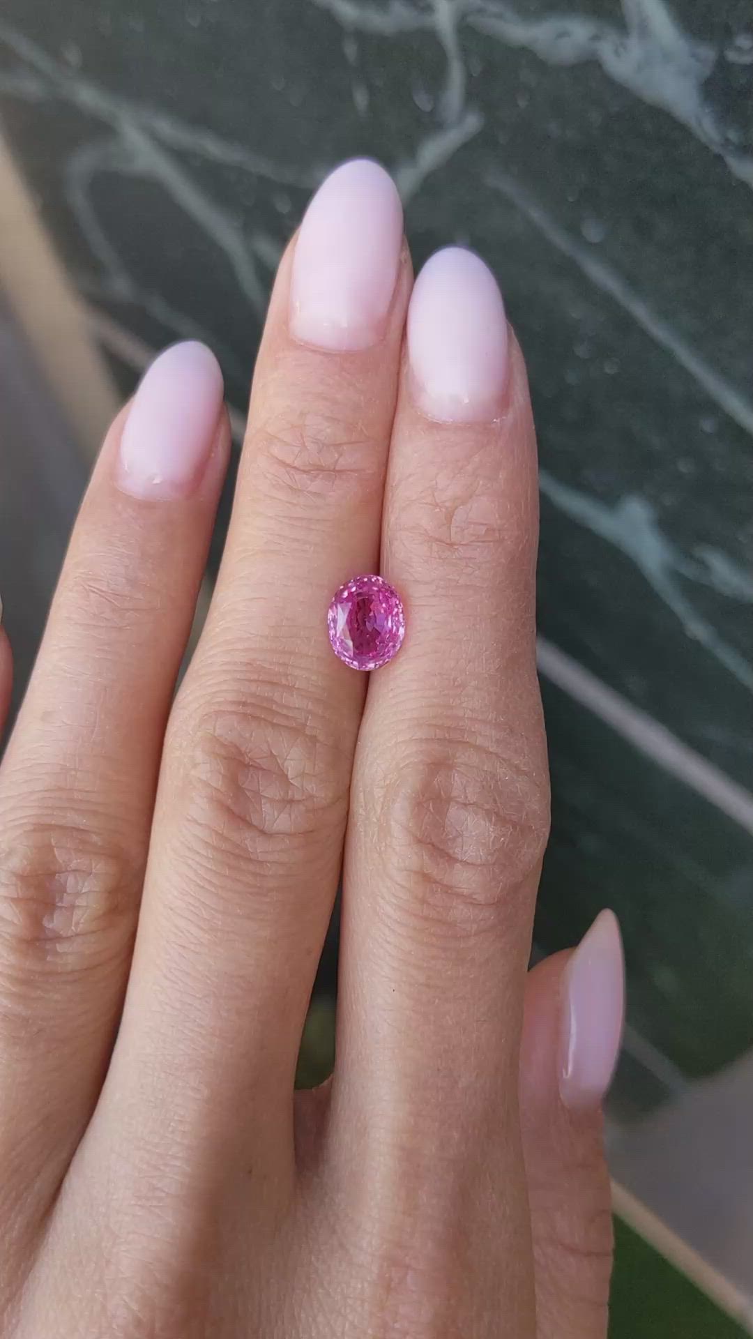 2.41 Ct. Pink Sapphire from Ceylon (Sri Lanka) Size Video