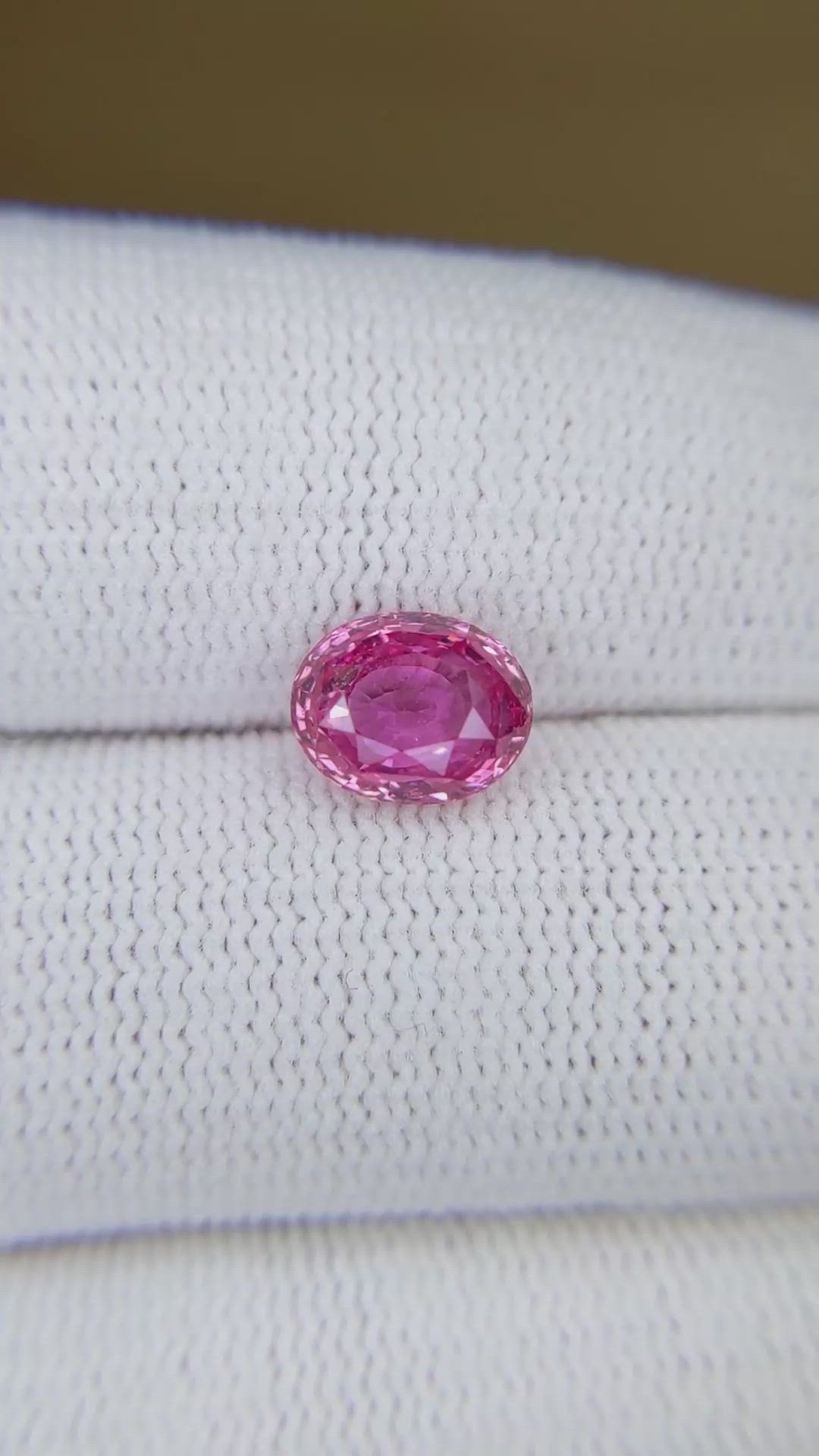 2.41 Ct. Pink Sapphire from Ceylon (Sri Lanka) Size Video