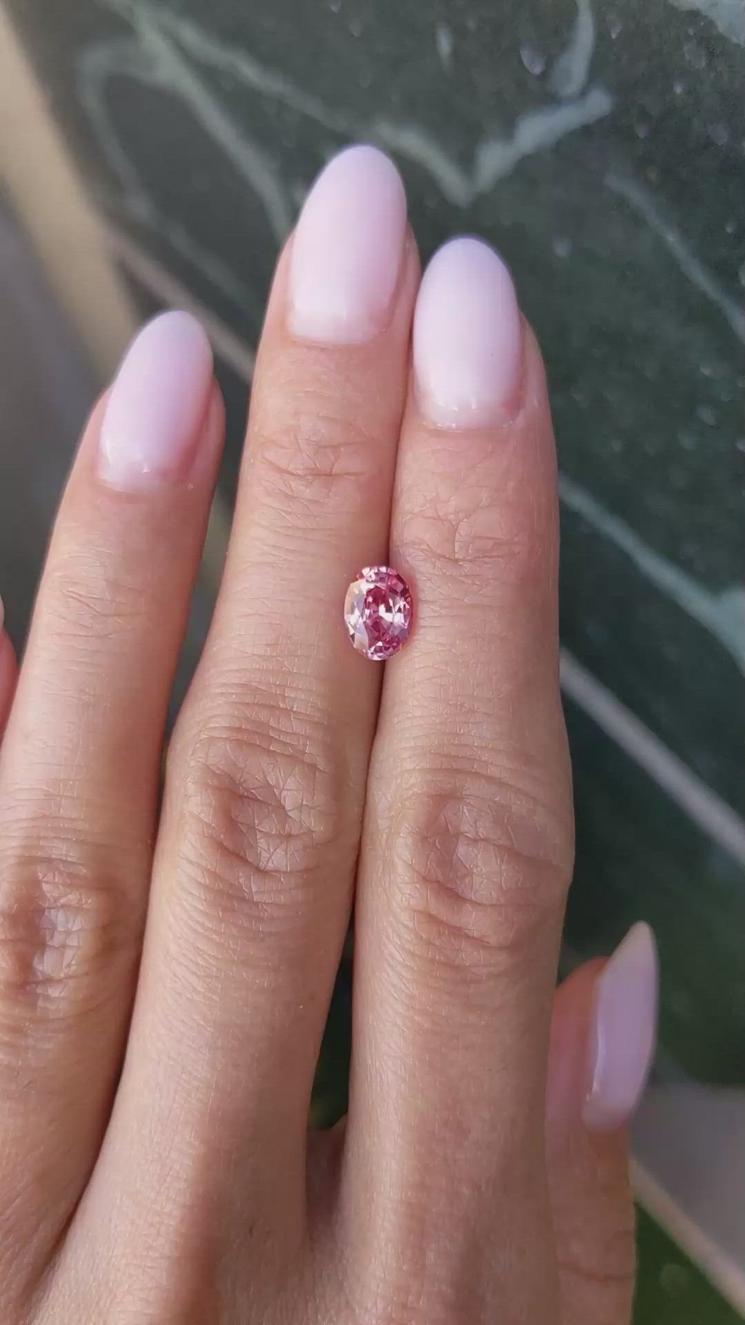 1.40 Ct. Reddish Pink Sapphire from Ceylon (Sri Lanka) Size Video