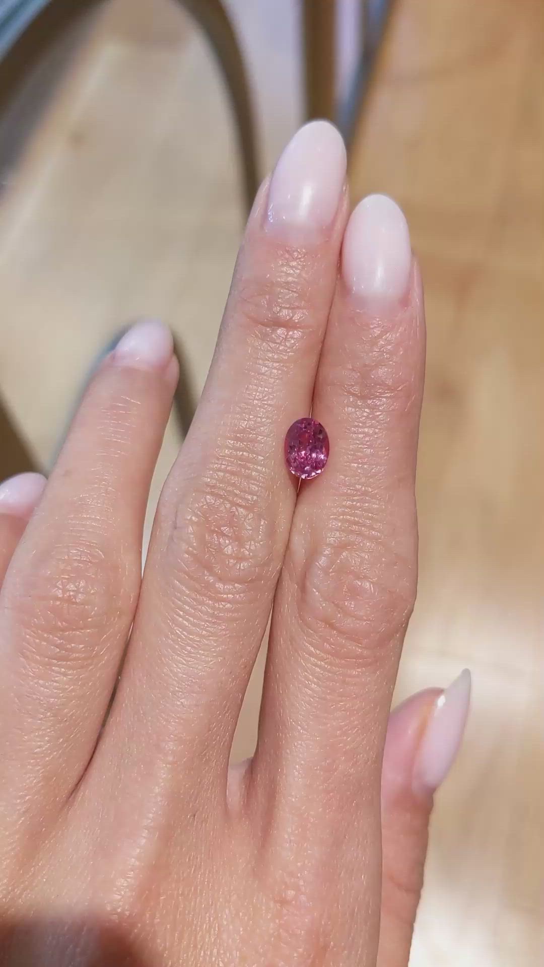 1.40 Ct. Reddish Pink Sapphire from Ceylon (Sri Lanka) Size Video