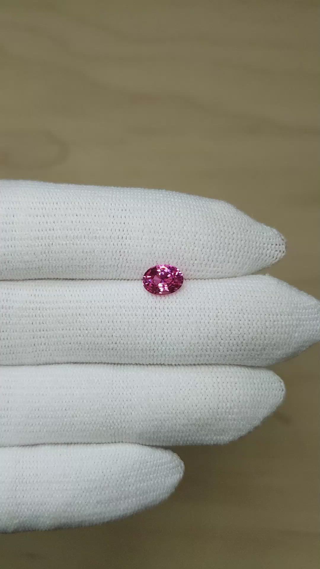 1.40 Ct. Reddish Pink Sapphire from Ceylon (Sri Lanka) Size Video