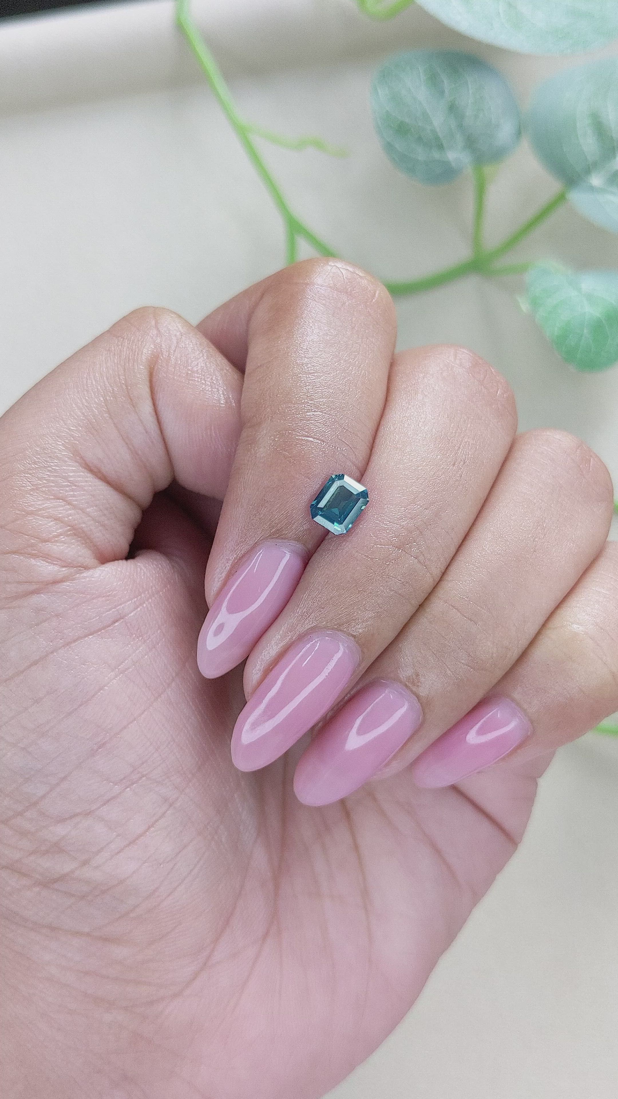 1.01 Ct. Greenish Blue Sapphire from Madagascar Size Video