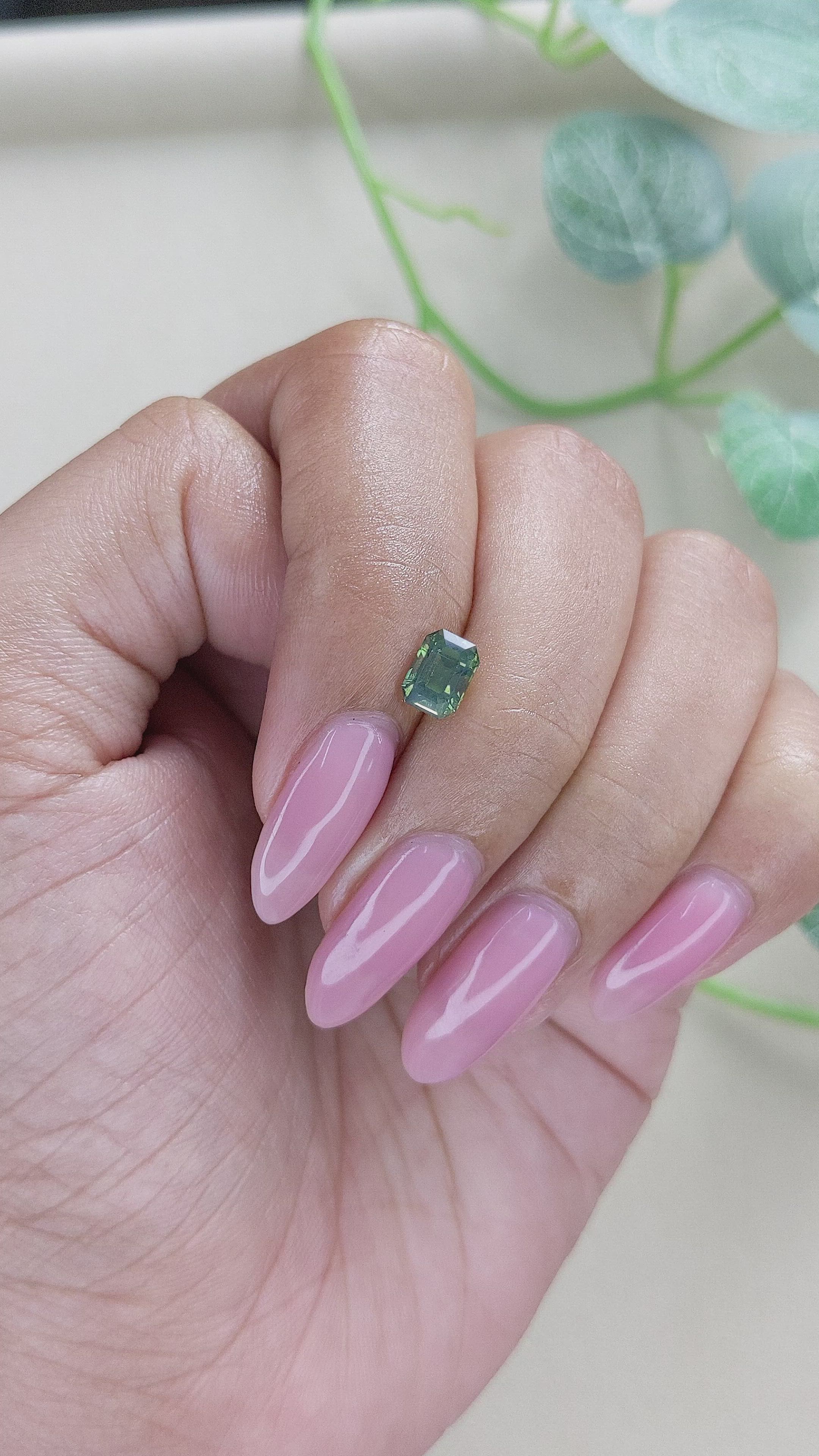 1.13 Ct. Green Sapphire from Madagascar Size Video