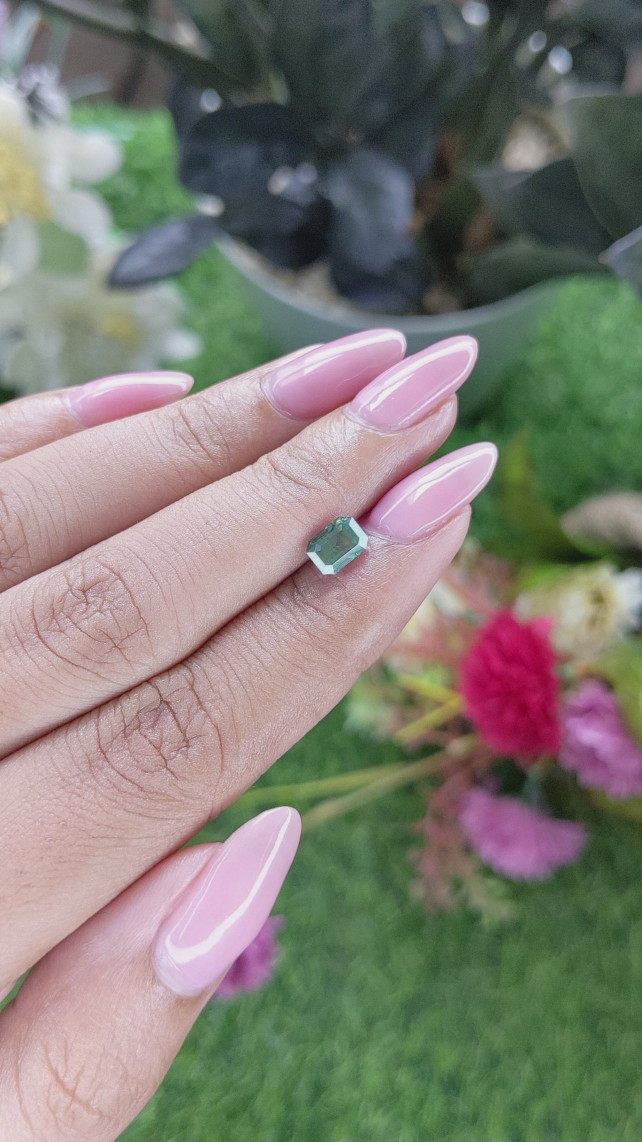 1.13 Ct. Green Sapphire from Madagascar Size Video