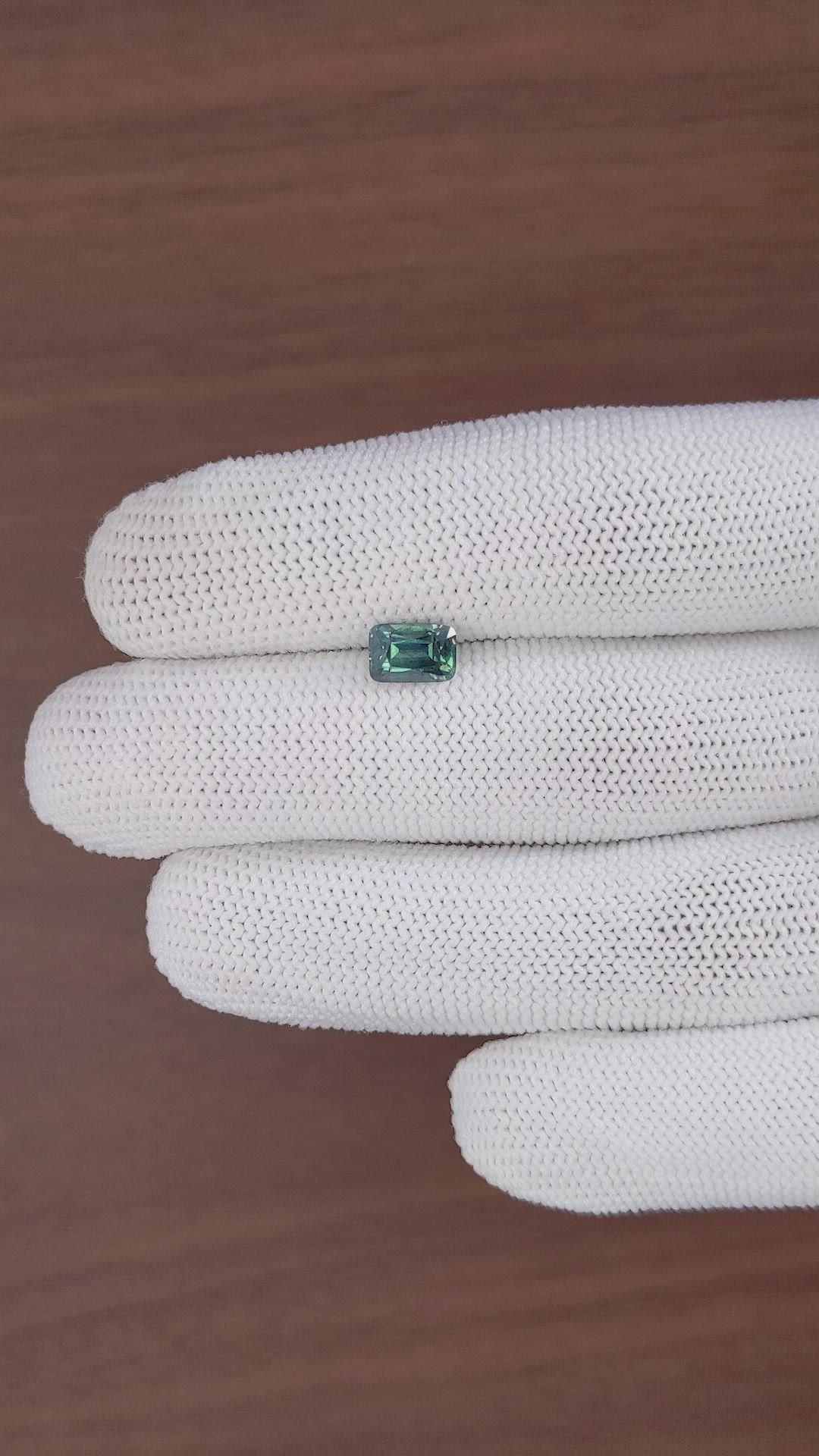1.61 Ct. Bluish Green Sapphire from Madagascar Size Video