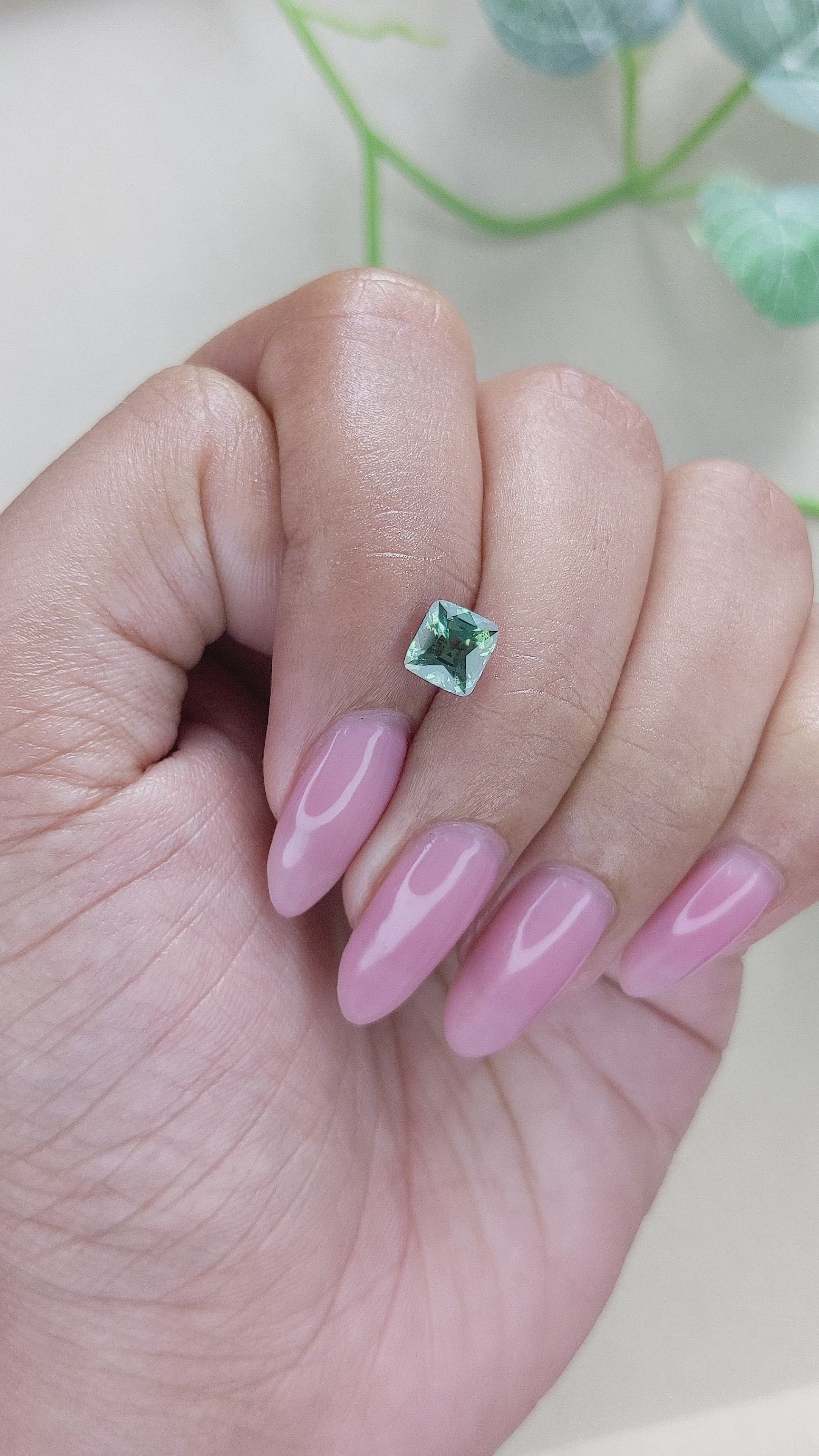 1.55 Ct. Bluish Green Sapphire from Madagascar Size Video