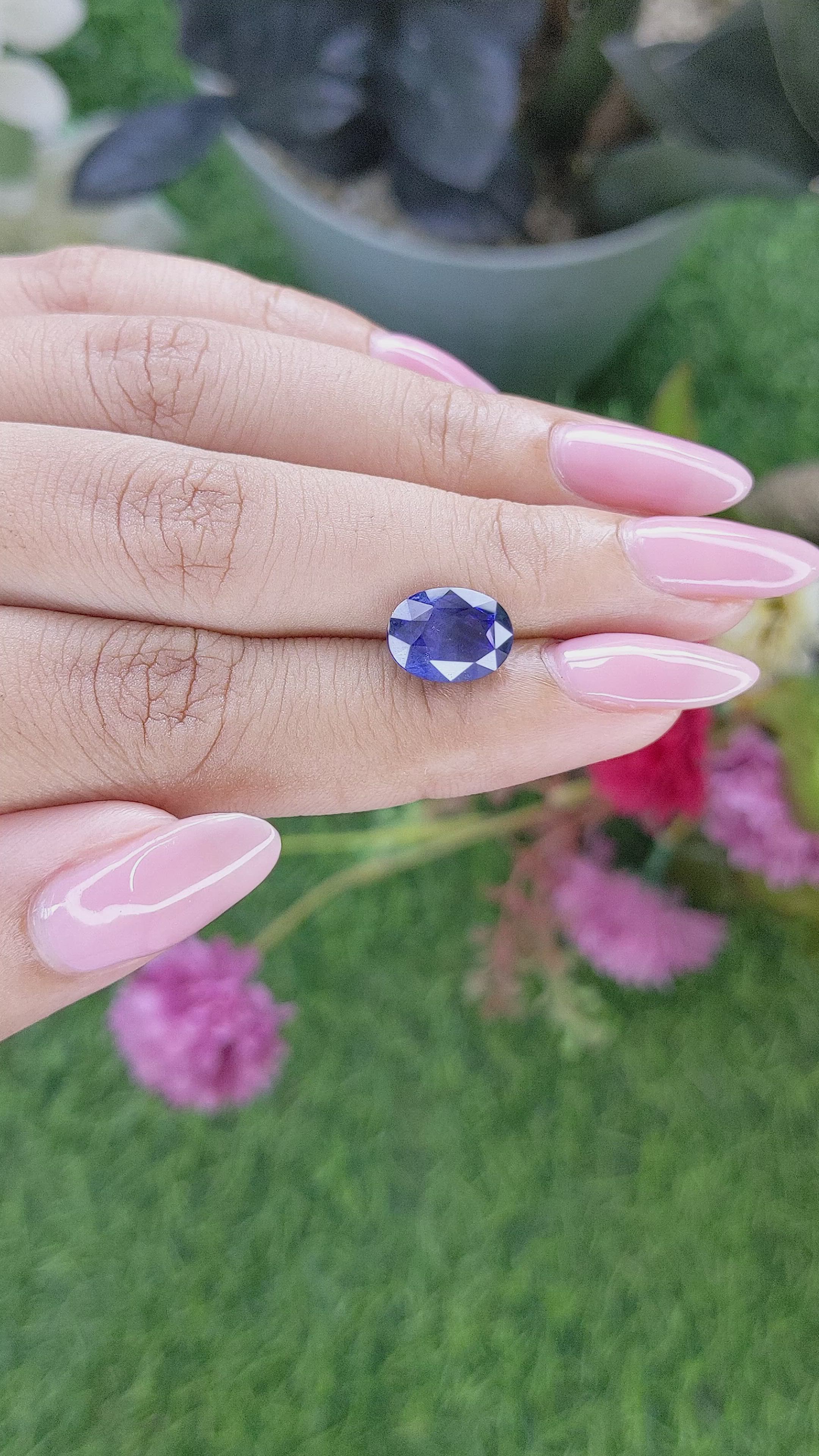 4.05 Ct. Blue Sapphire from Tanzania Size Video