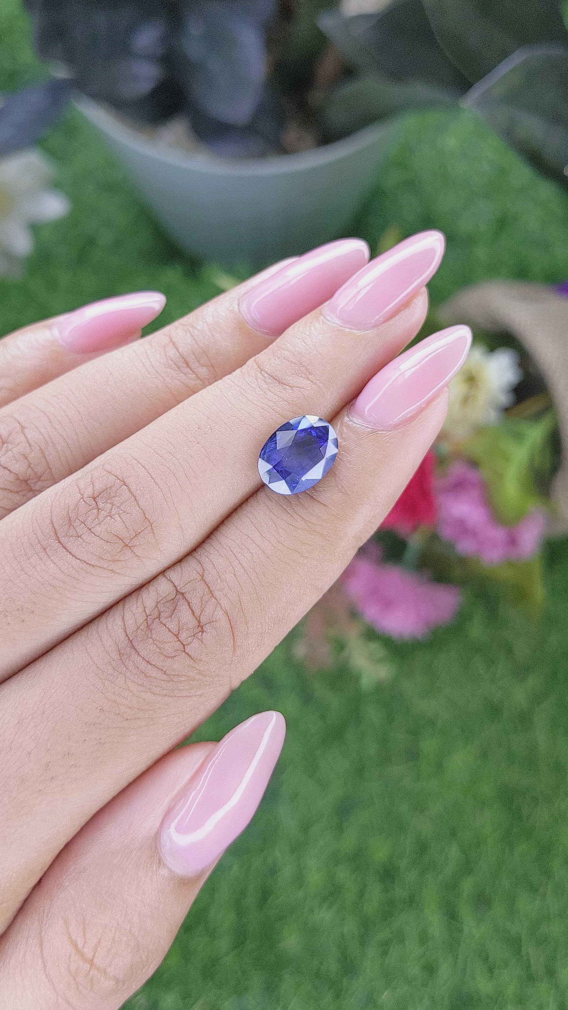 4.05 Ct. Blue Sapphire from Tanzania Size Video