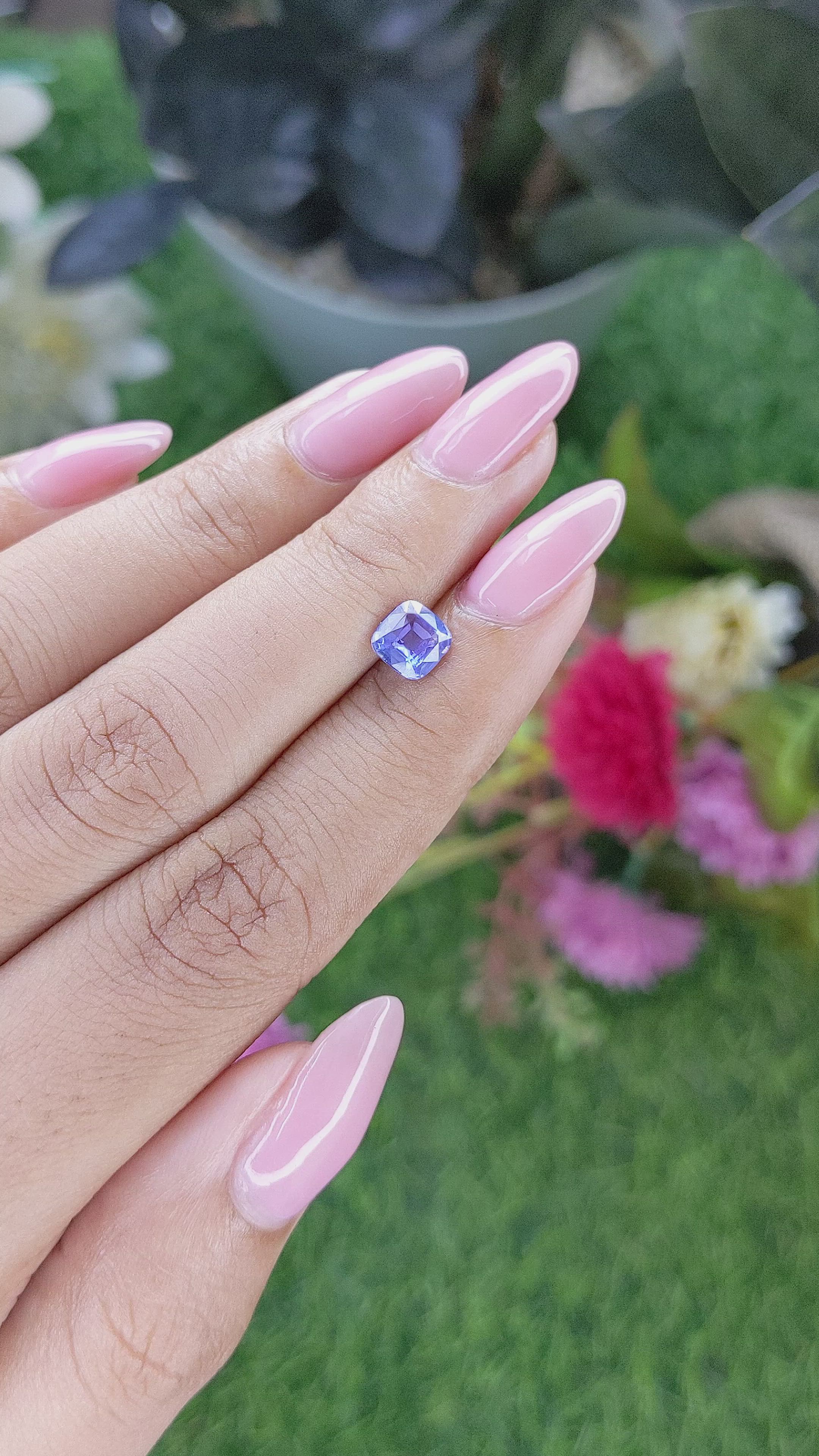 1.13 Ct. Purplish Blue Sapphire from Tanzania Size Video