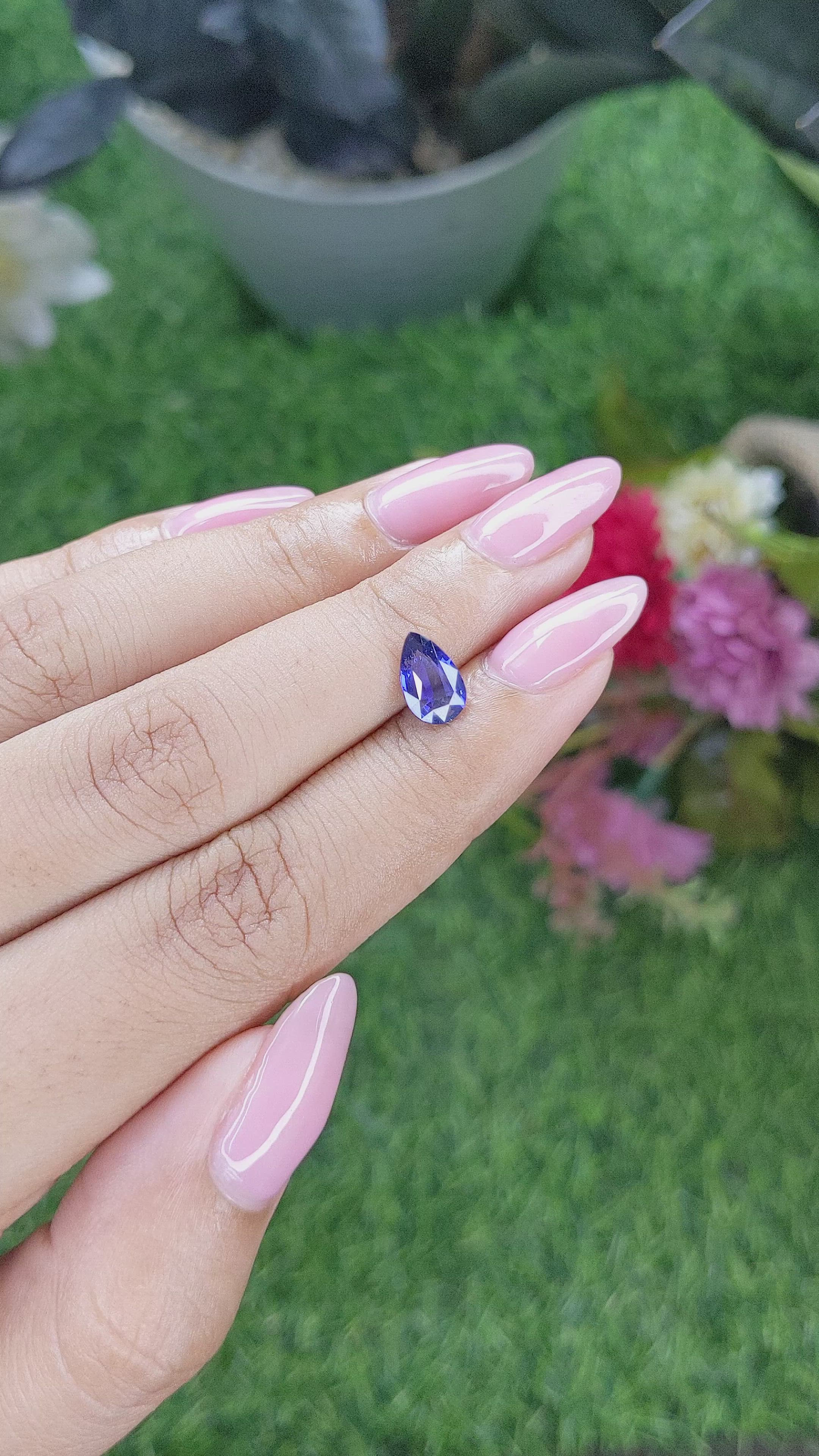 1.22 Ct. Blue Sapphire from Tanzania Size Video
