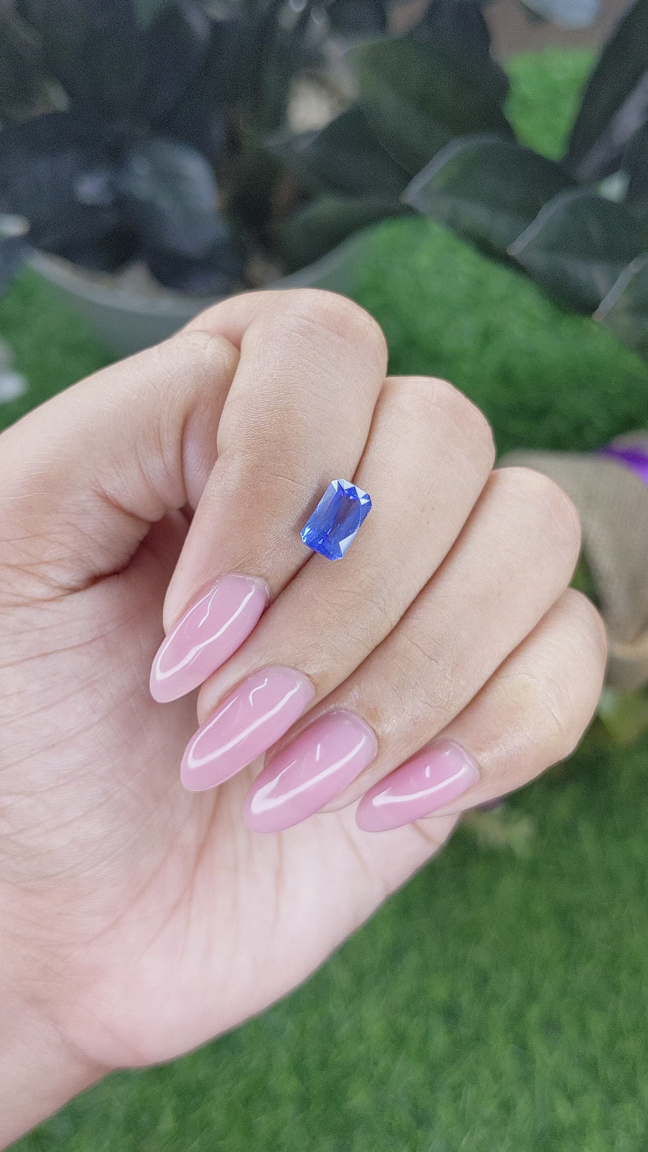 2.07 Ct. Blue Sapphire from Tanzania Size Video