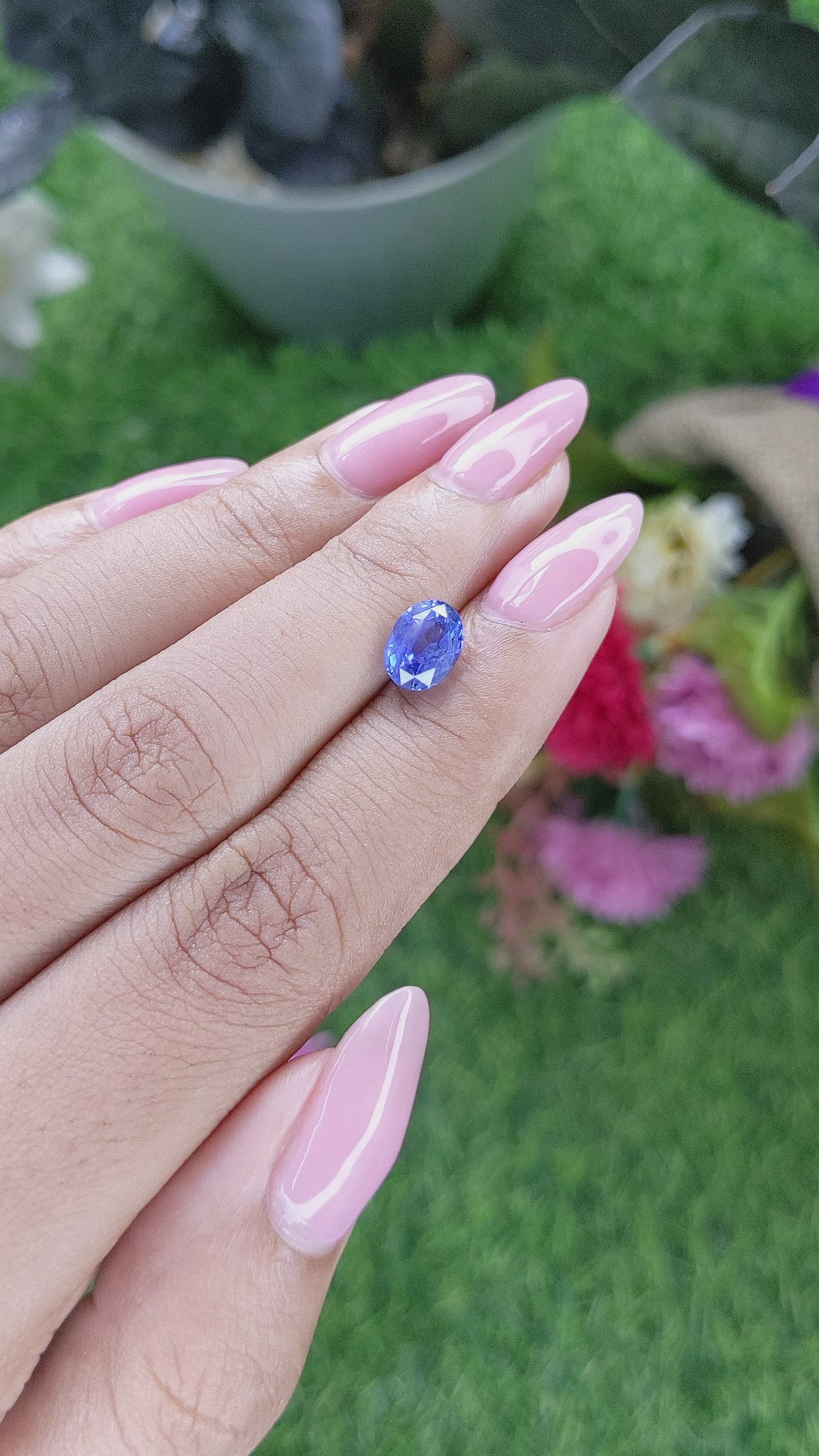 2.03 Ct. Blue Sapphire from Tanzania Size Video
