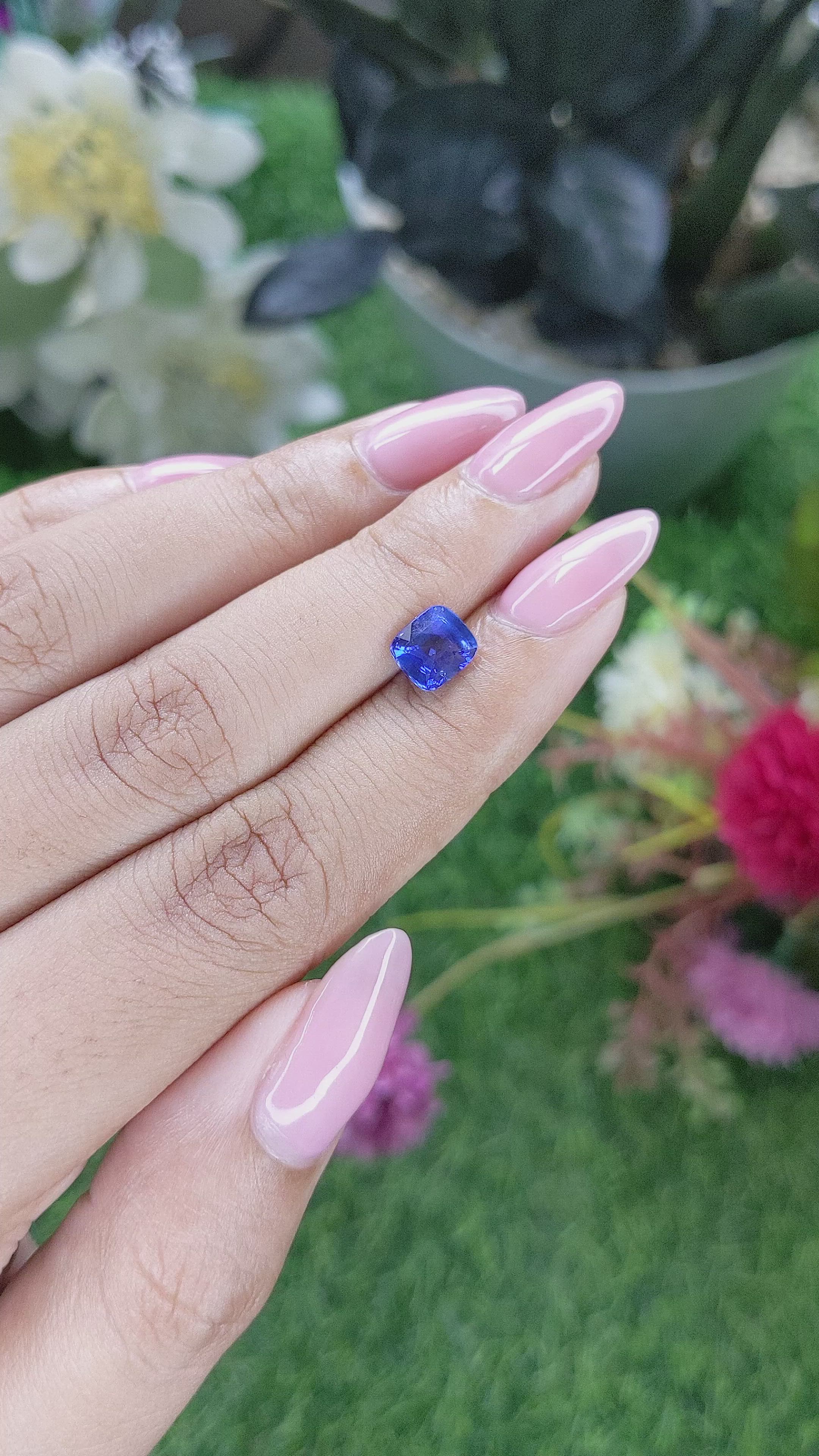 1.55 Ct. Blue Sapphire from Tanzania Size Video