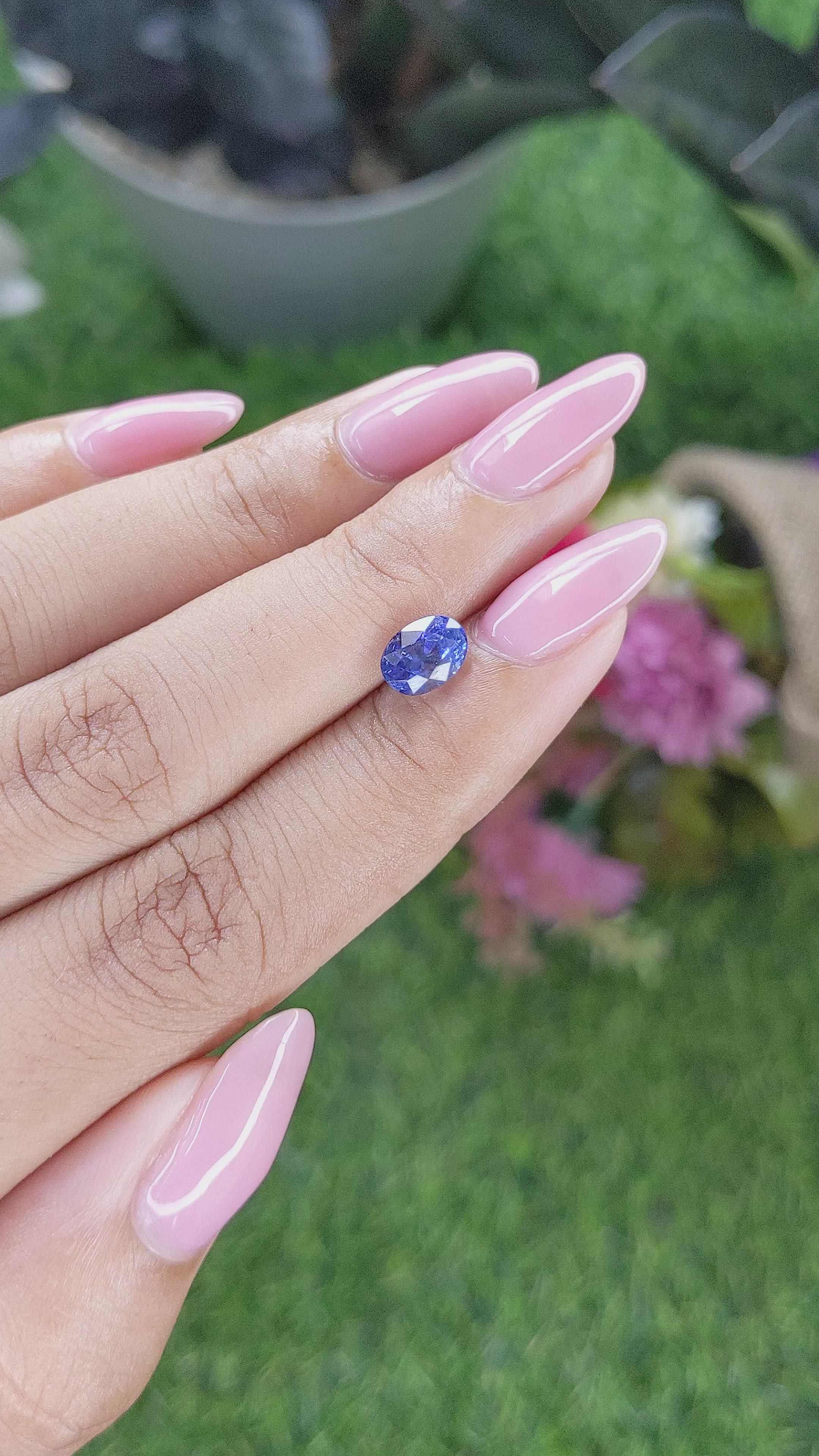 1.58 Ct. Blue Sapphire from Tanzania Size Video