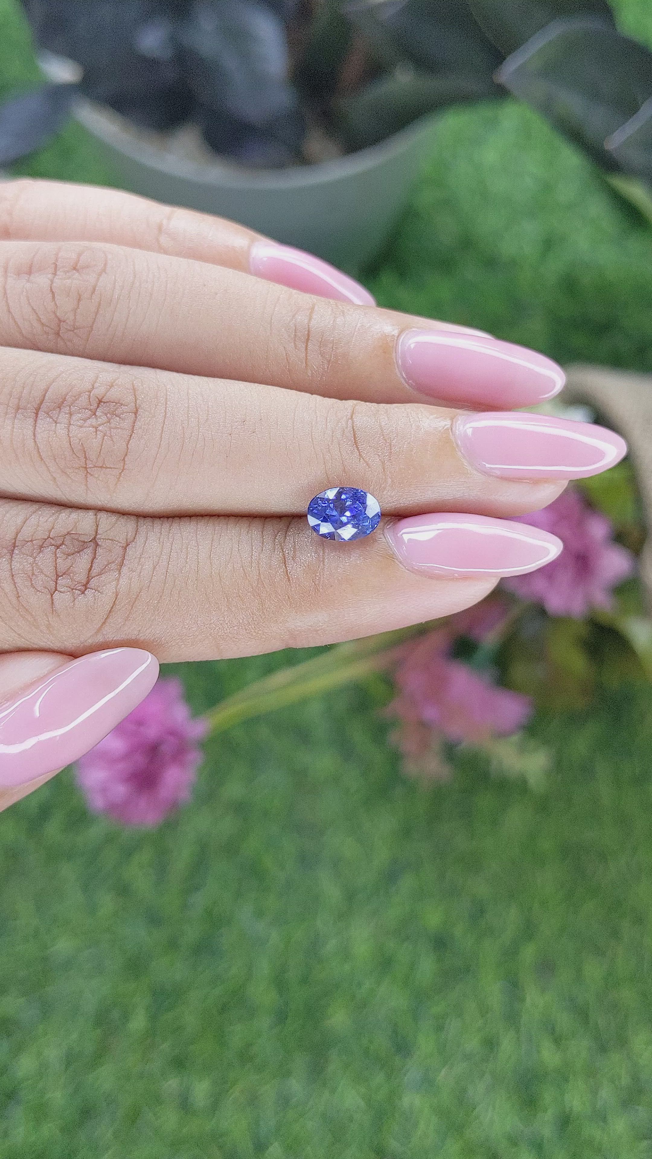 1.58 Ct. Blue Sapphire from Tanzania Size Video