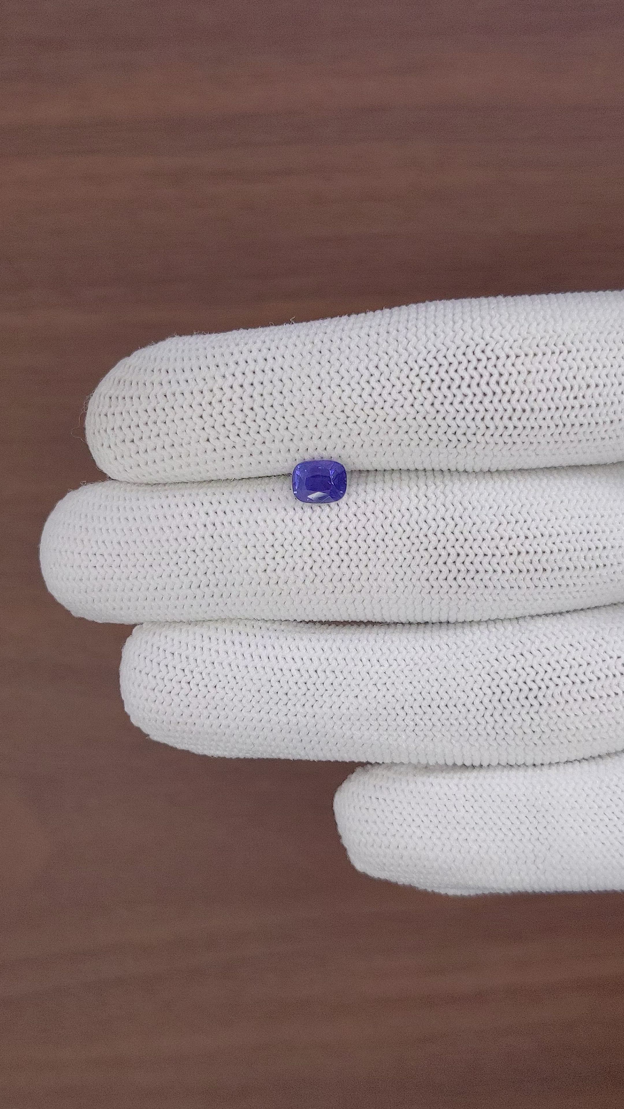 1.07 Ct. Purplish Blue Sapphire from Tanzania Size Video