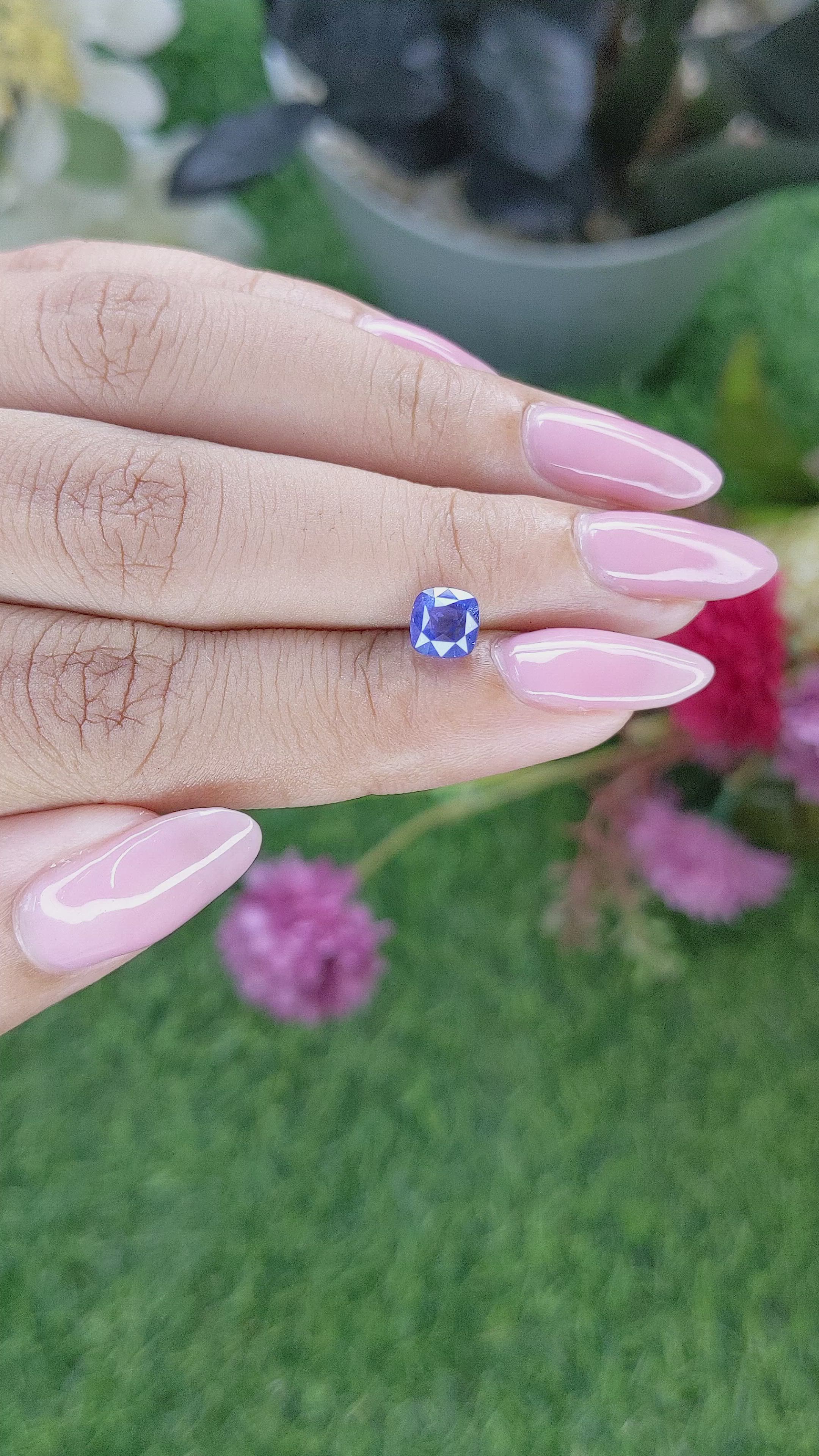 1.54 Ct. Blue Sapphire from Madagascar Size Video