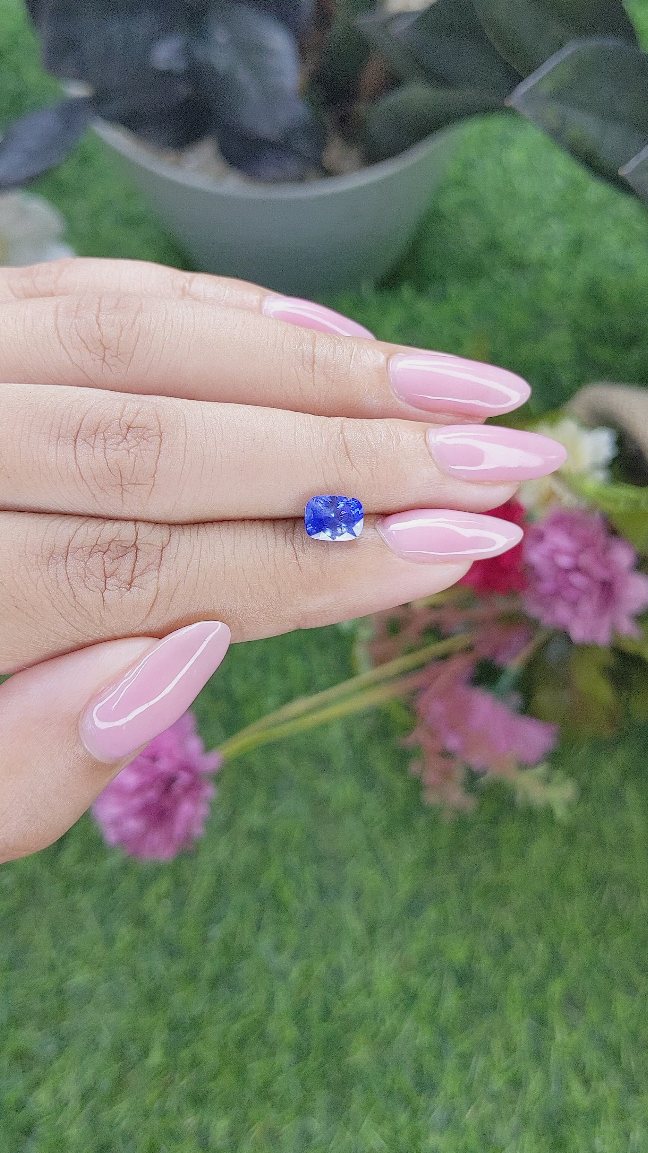 1.54 Ct. Blue Sapphire from Madagascar Size Video