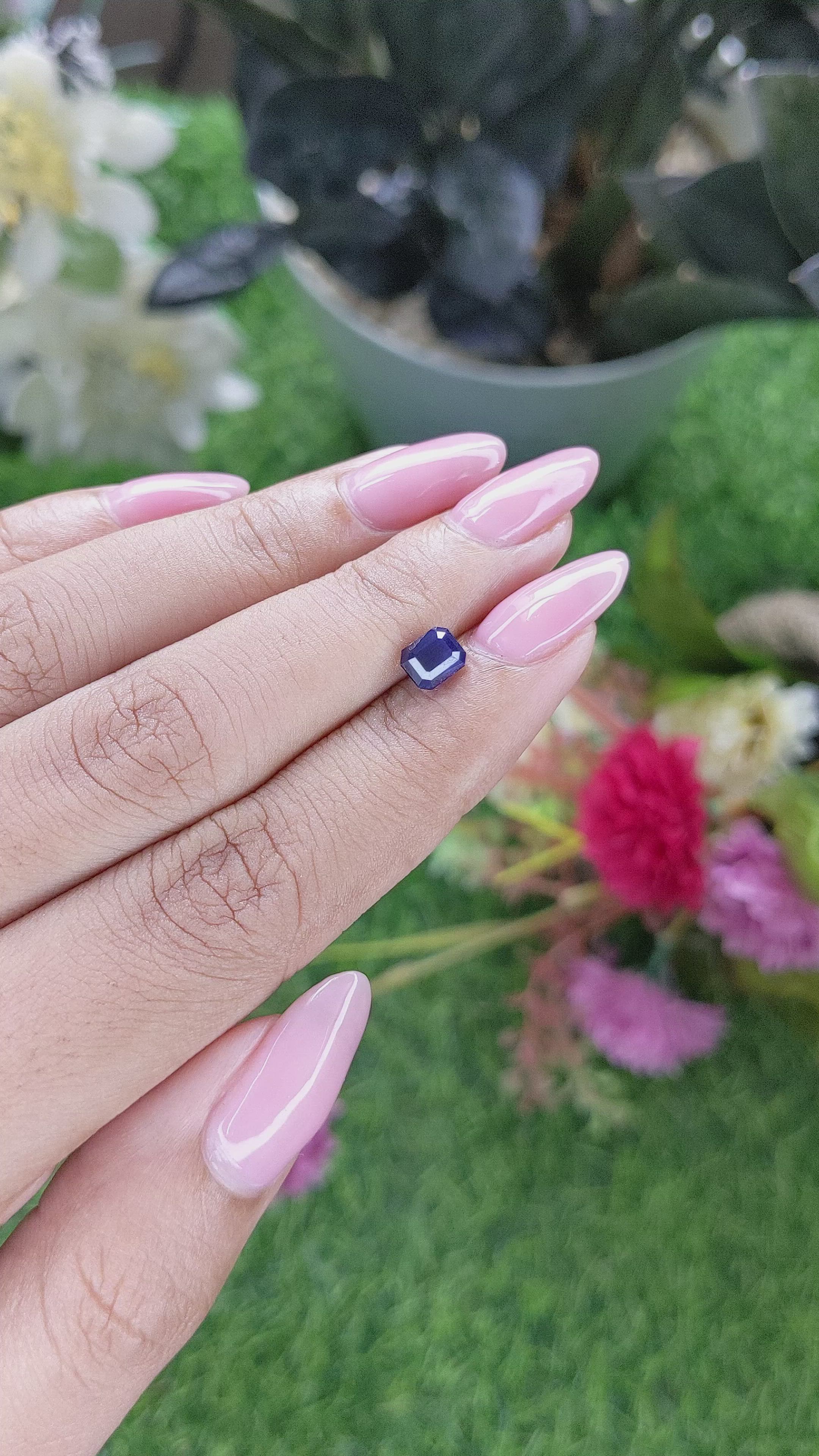 1.07 Ct. Blue Sapphire from Tanzania Size Video
