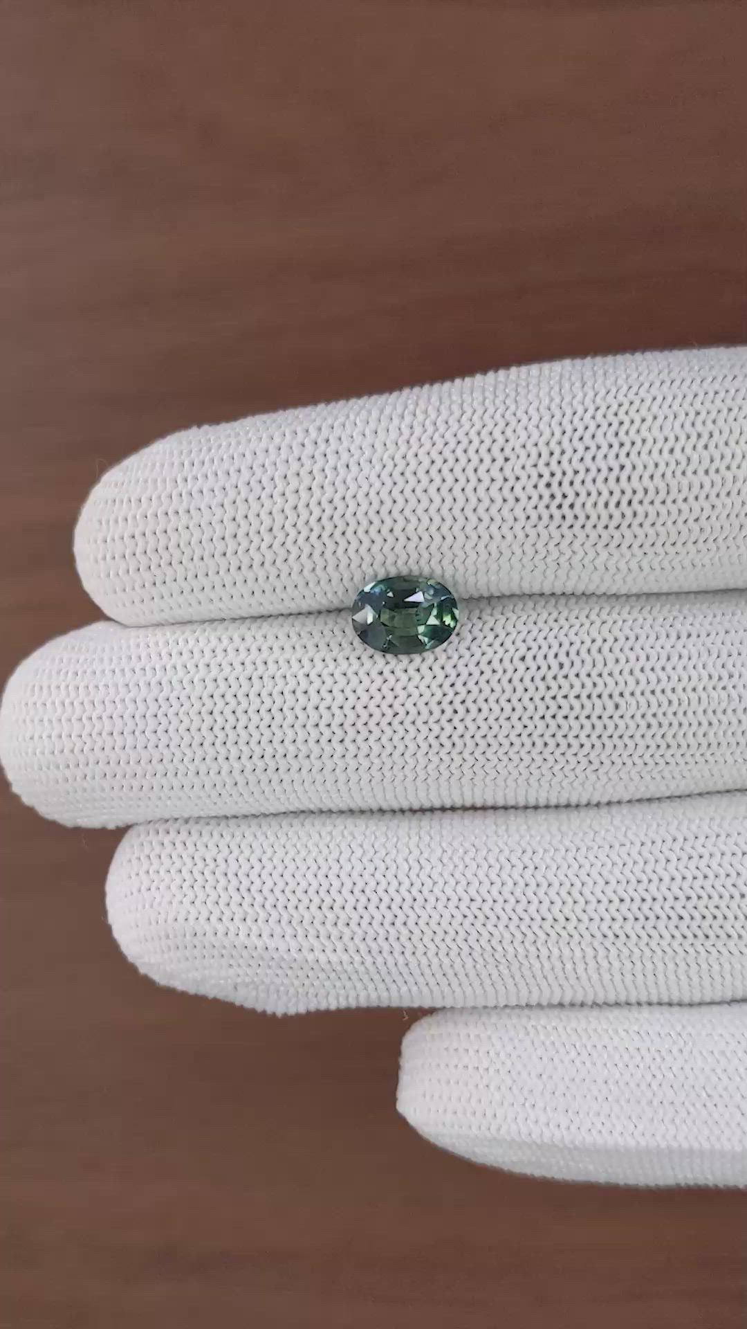 1.84 Ct. Bluish Green Sapphire from Nigeria Size Video