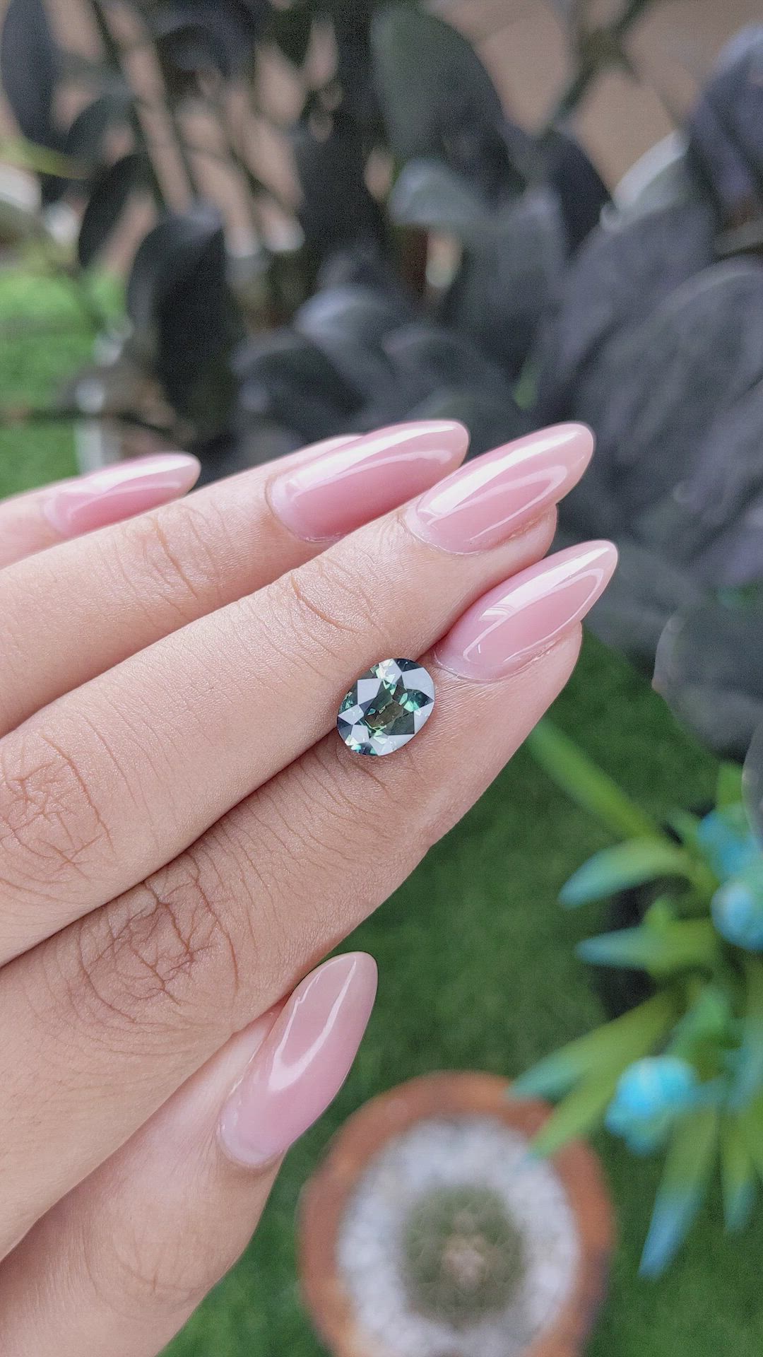 1.84 Ct. Bluish Green Sapphire from Nigeria Size Video