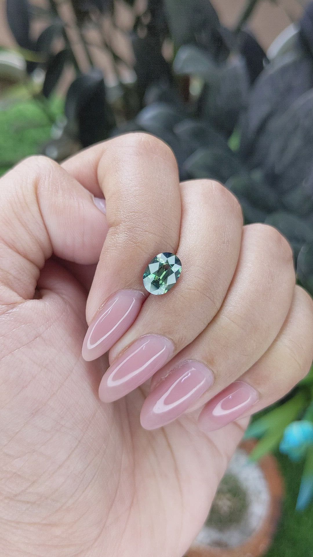 1.84 Ct. Bluish Green Sapphire from Nigeria Size Video
