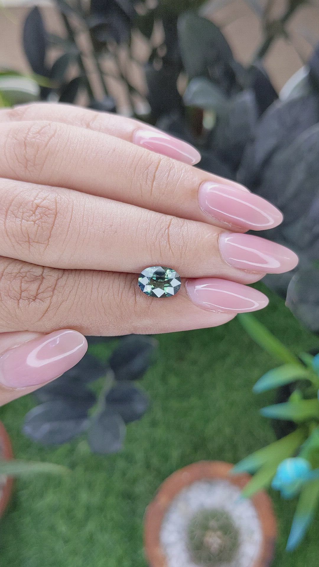 1.84 Ct. Bluish Green Sapphire from Nigeria Size Video