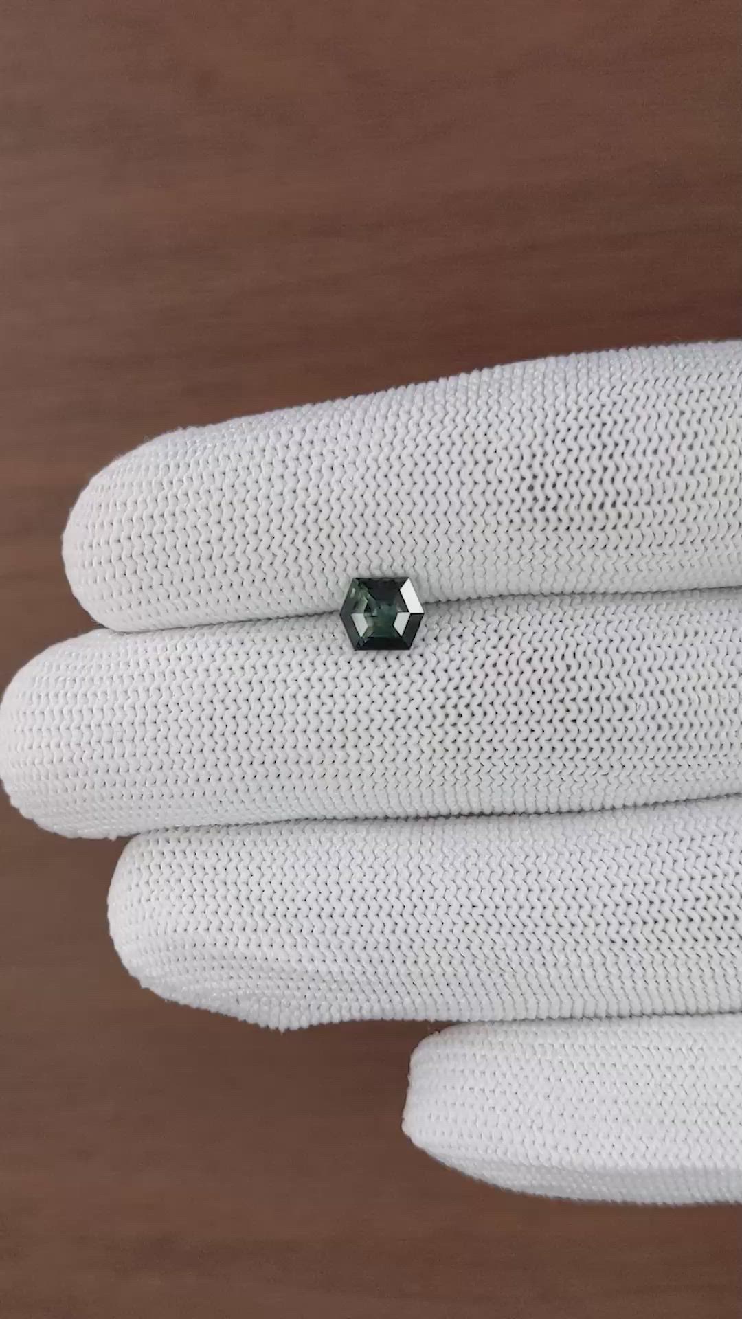 1.23 Ct. Greenish Blue Sapphire from Nigeria Size Video