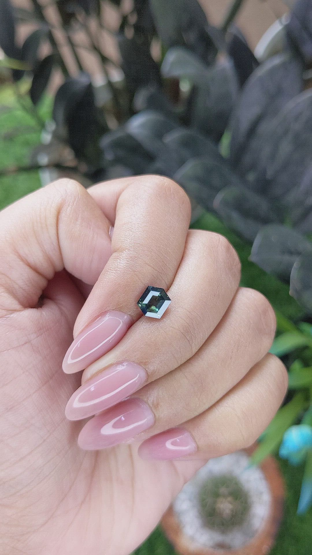 1.23 Ct. Greenish Blue Sapphire from Nigeria Size Video