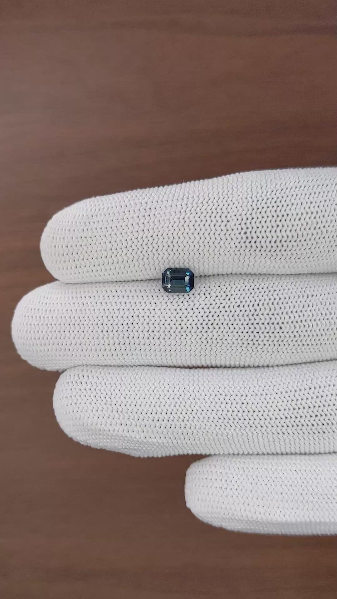 0.96 Ct. Greenish Blue Sapphire from Nigeria Size Video
