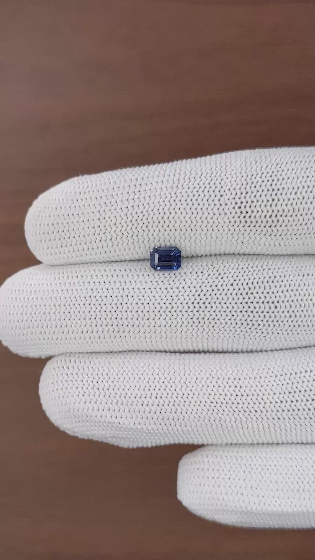 0.78 Ct. Greenish Blue Sapphire from Nigeria Size Video