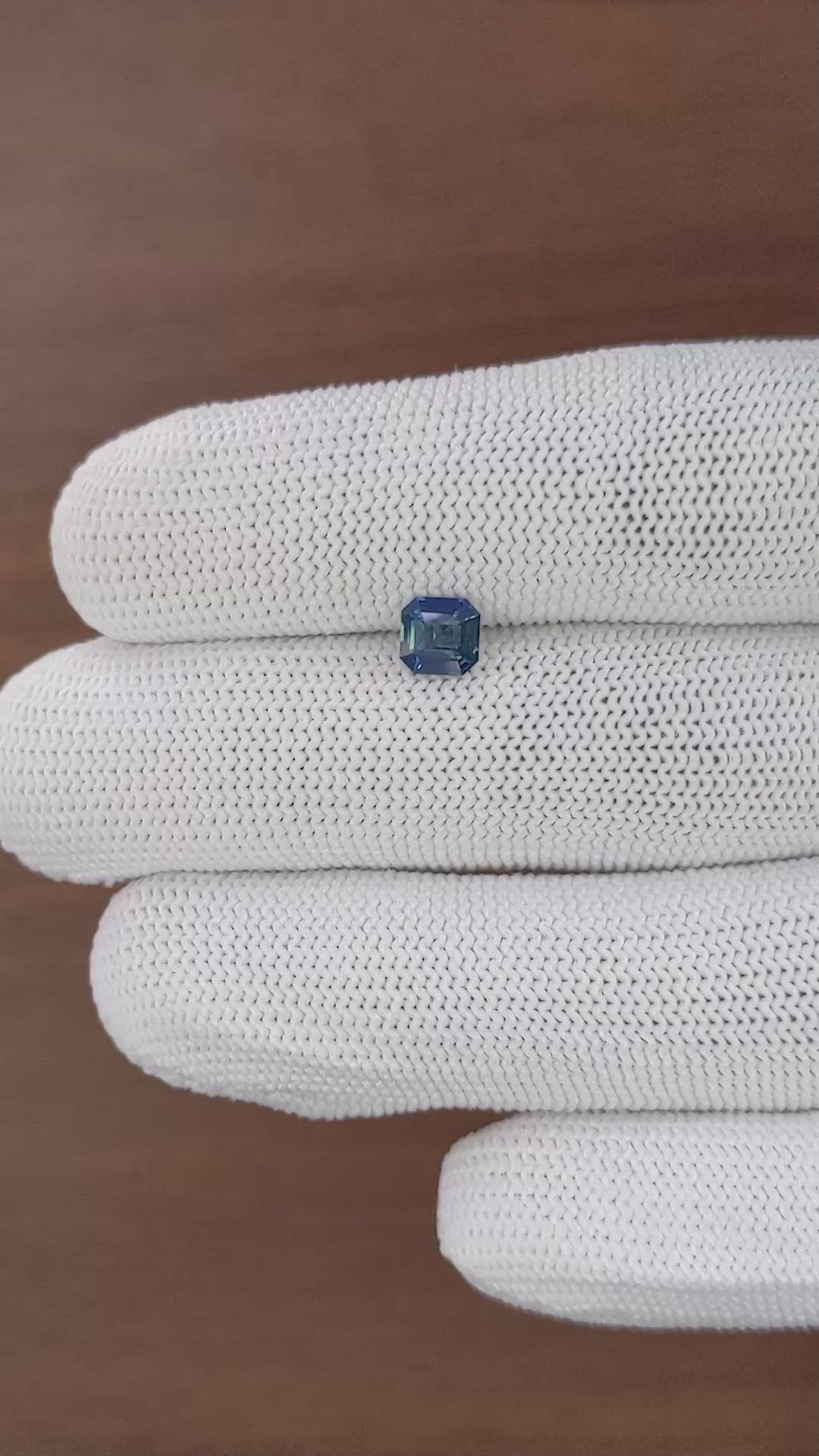 0.84 Ct. Greenish Blue Sapphire from Nigeria Size Video