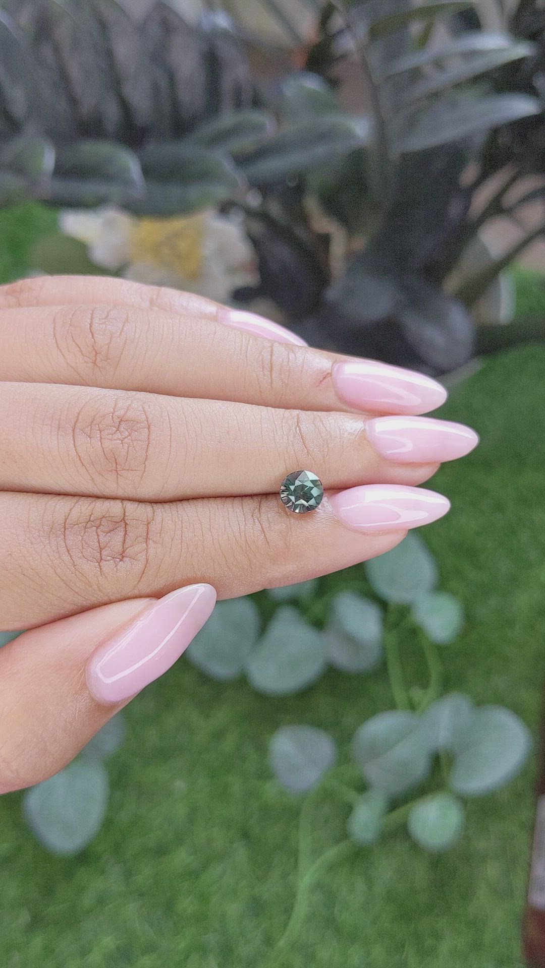 1.52 Ct. Bluish Green Sapphire from Madagascar Size Video