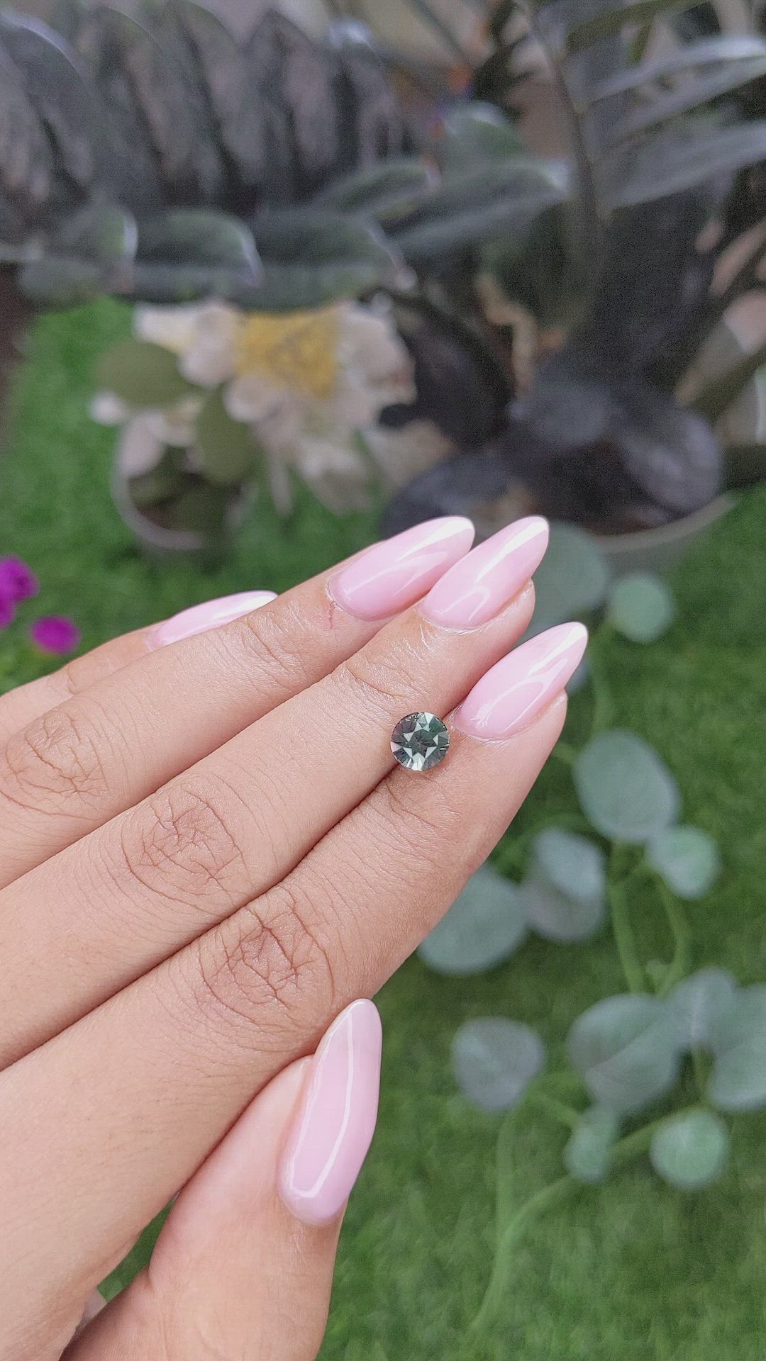 1.52 Ct. Bluish Green Sapphire from Madagascar Size Video
