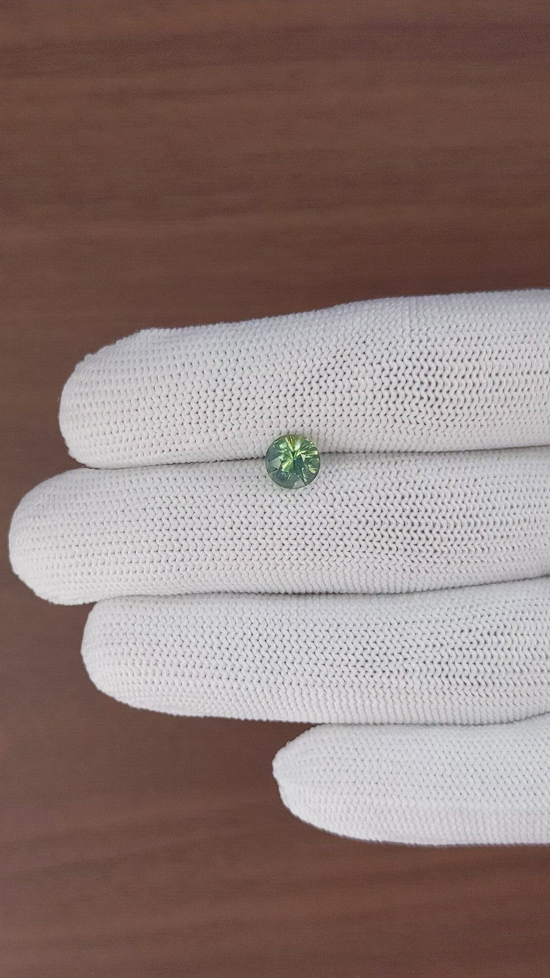 1.62 Ct. Bluish Green Sapphire from Madagascar Size Video