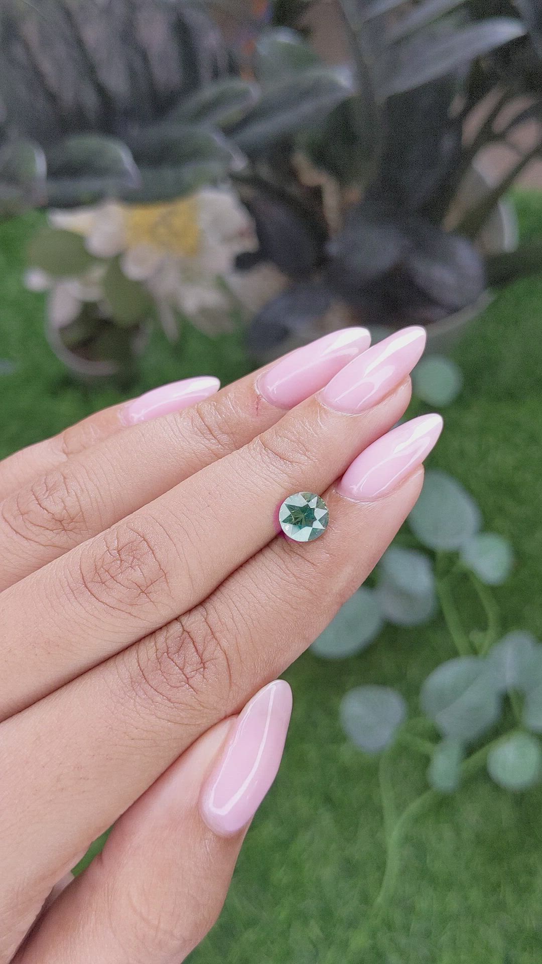 1.62 Ct. Bluish Green Sapphire from Madagascar Size Video