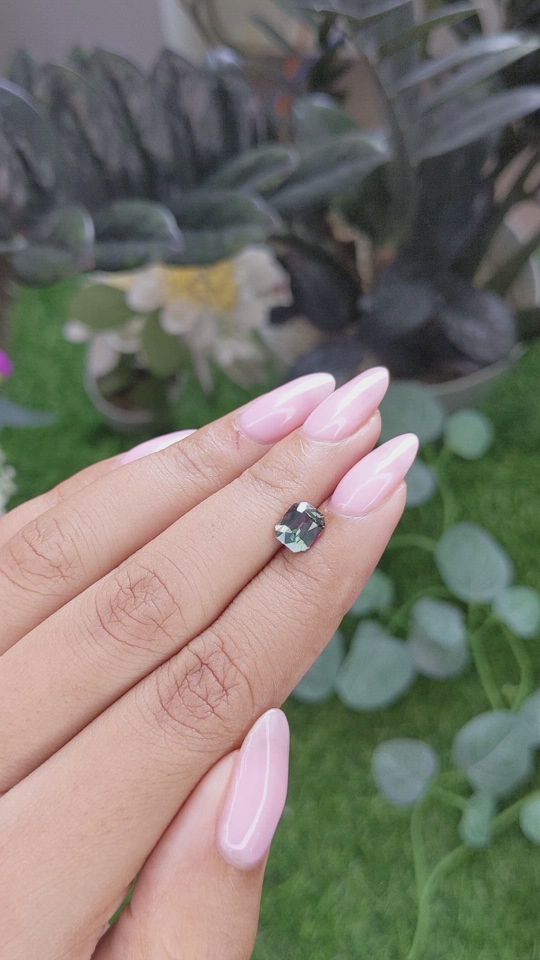 1.61 Ct. Bluish Green Sapphire from Madagascar Size Video