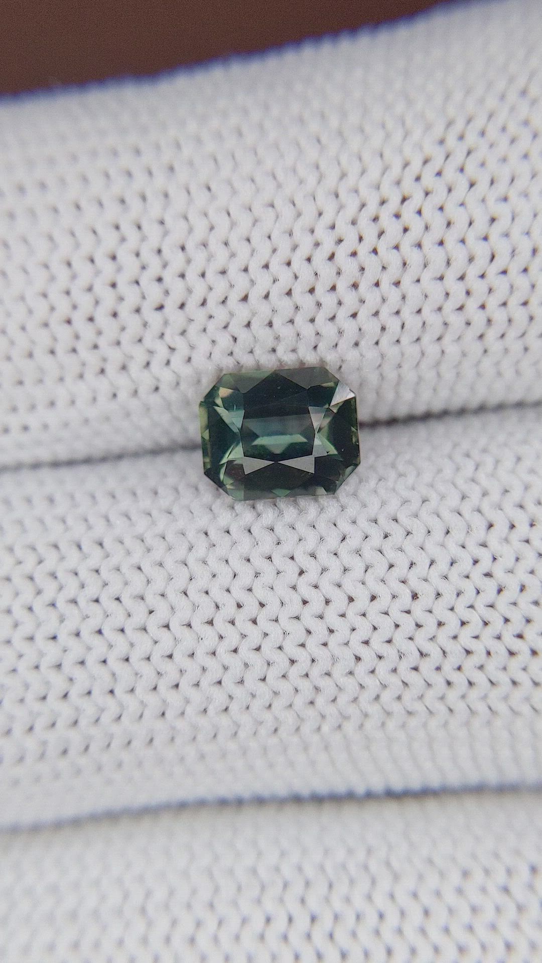 1.61 Ct. Bluish Green Sapphire from Madagascar Size Video