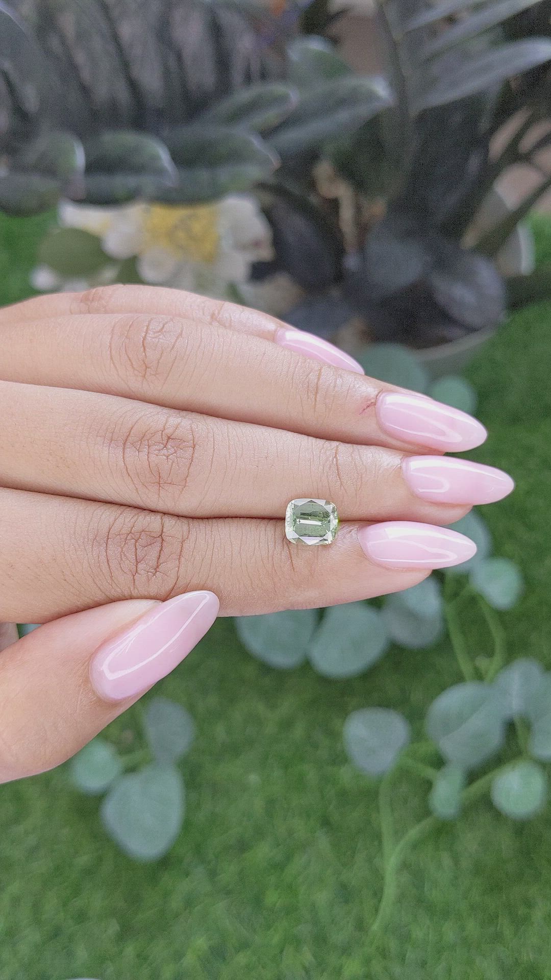 2.11 Ct. Green Sapphire from Madagascar Size Video